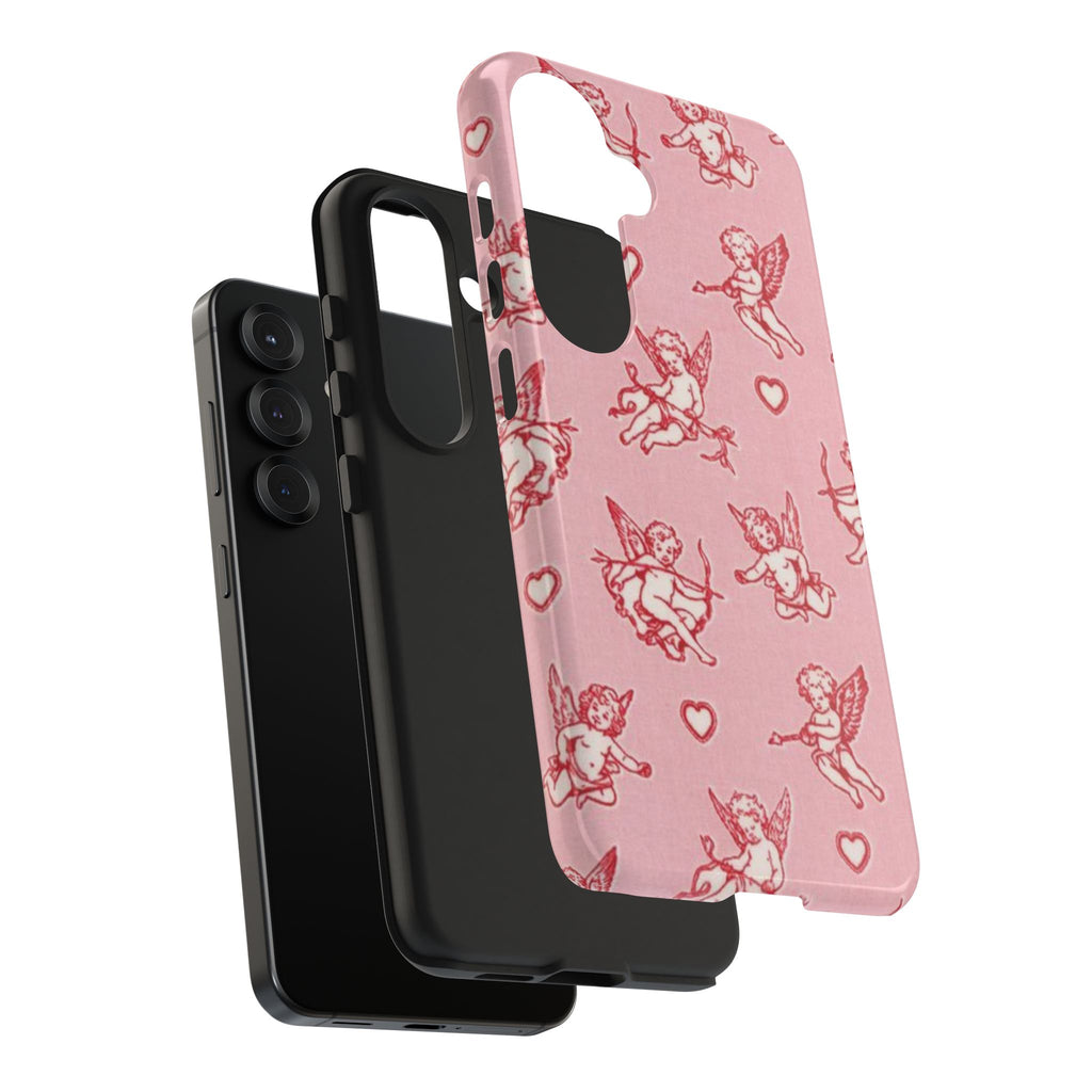 Pink Cupid Pattern Tough Phone Case – Valentine’s Day Protective Case