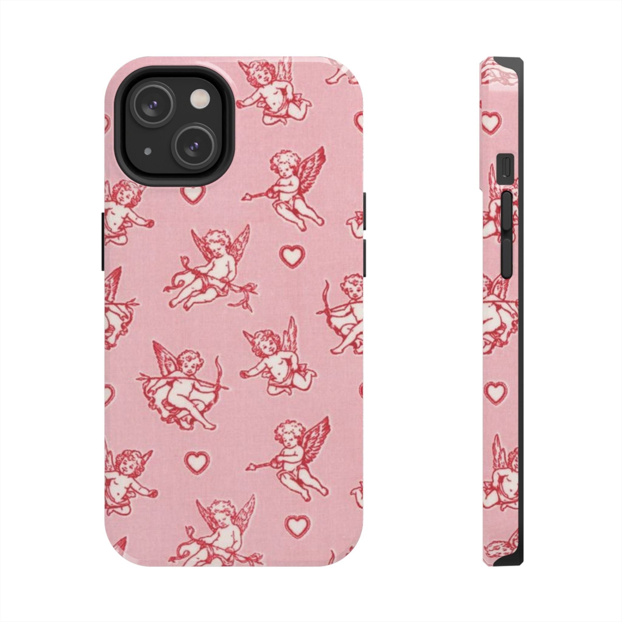 Pink Cupid Pattern Tough Phone Case – Valentine’s Day Protective Case
