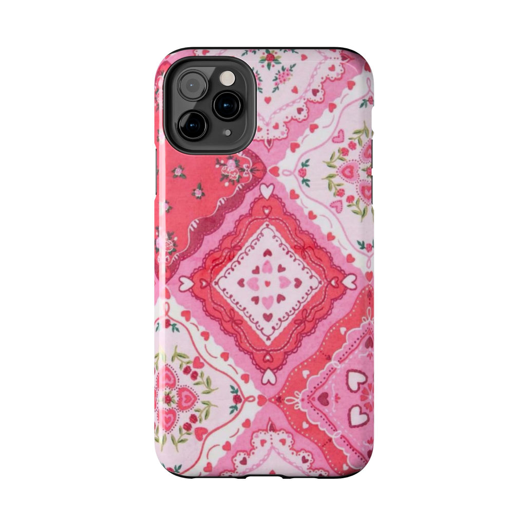 Pink Bandana Heart Tough Phone Case