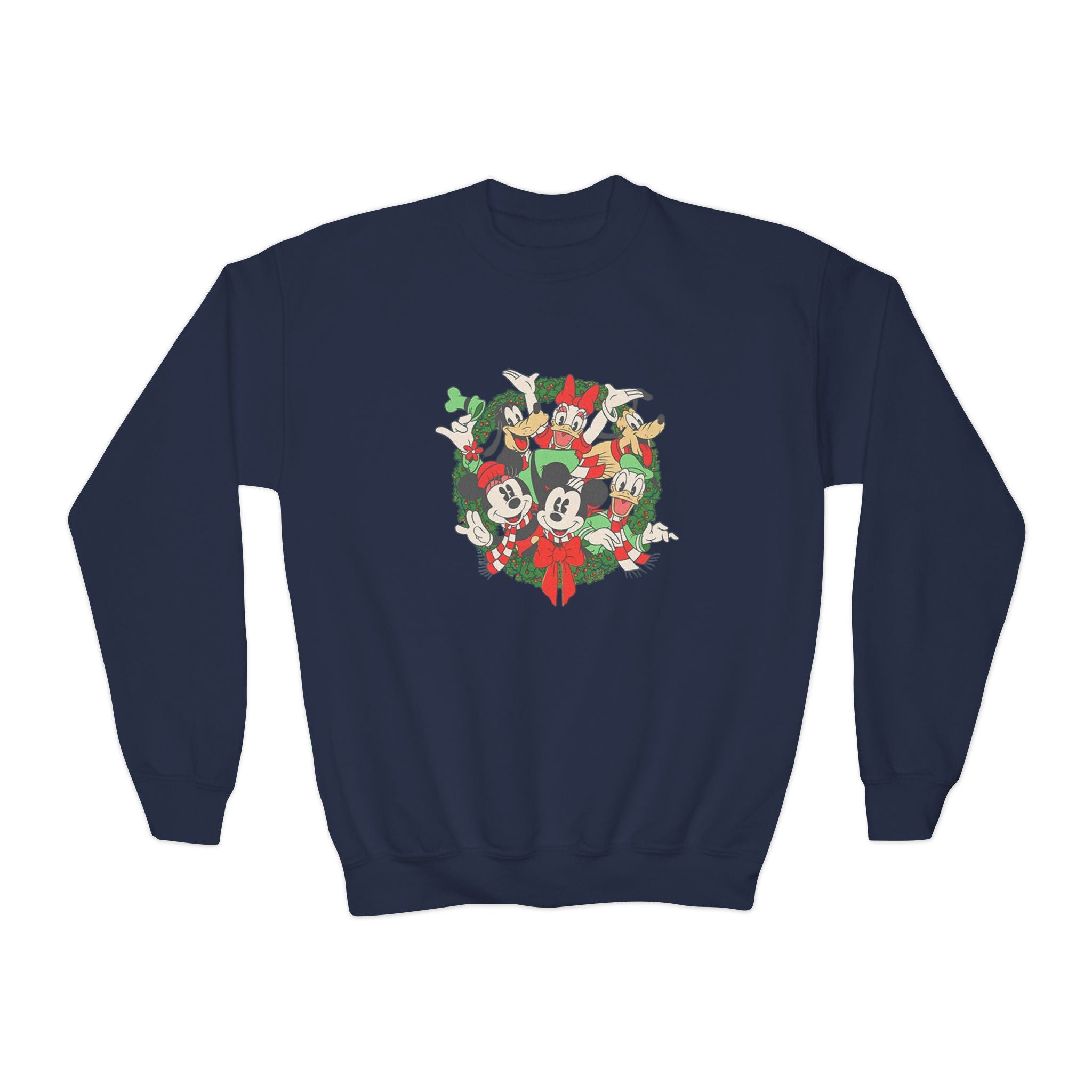 Youth Holiday Mickey Wreath Crewneck Sweatshirt