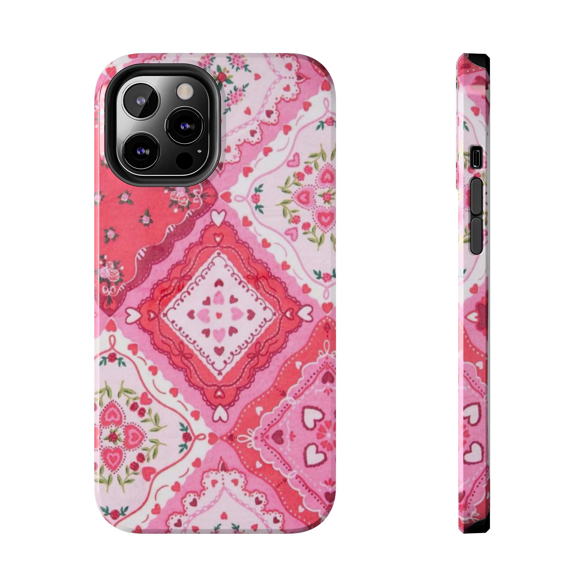 Pink Bandana Heart Tough Phone Case