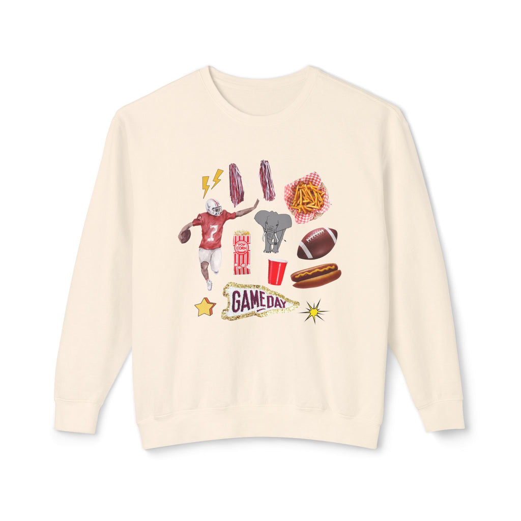 Bama Game Day Lightweight Ivory Crewneck Sweatshirt