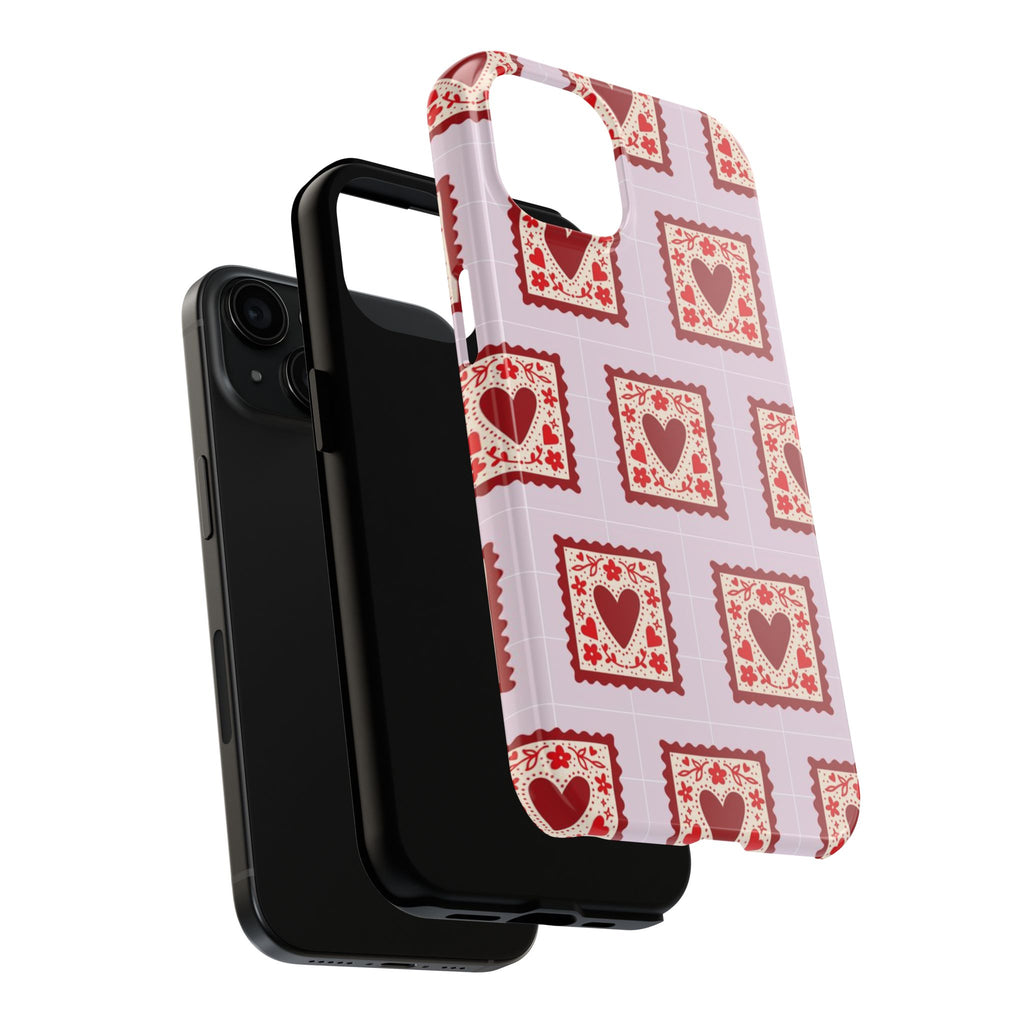 Red Heart Stamp Tough Phone Case