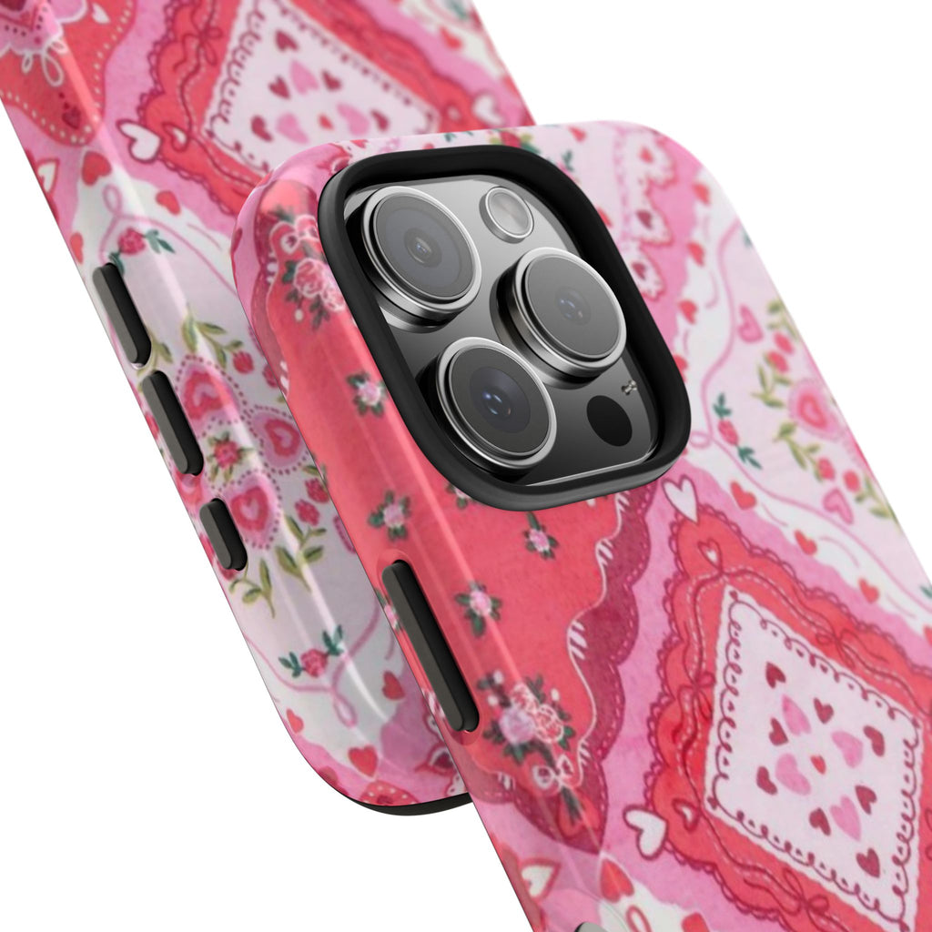 Pink Bandana Heart Tough Phone Case