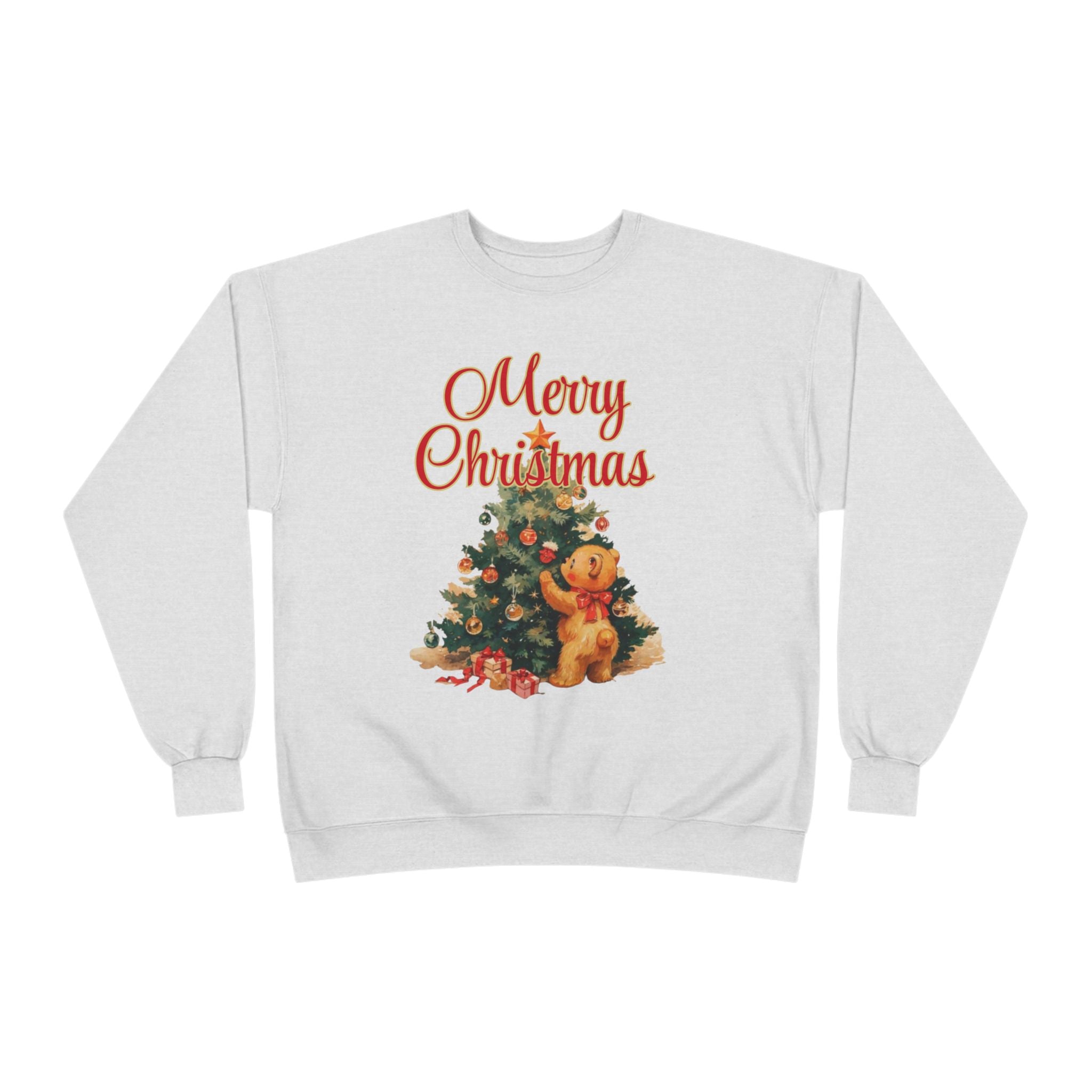 Christmas Tree Teddy Sweatshirt — Vintage Holiday Crewneck