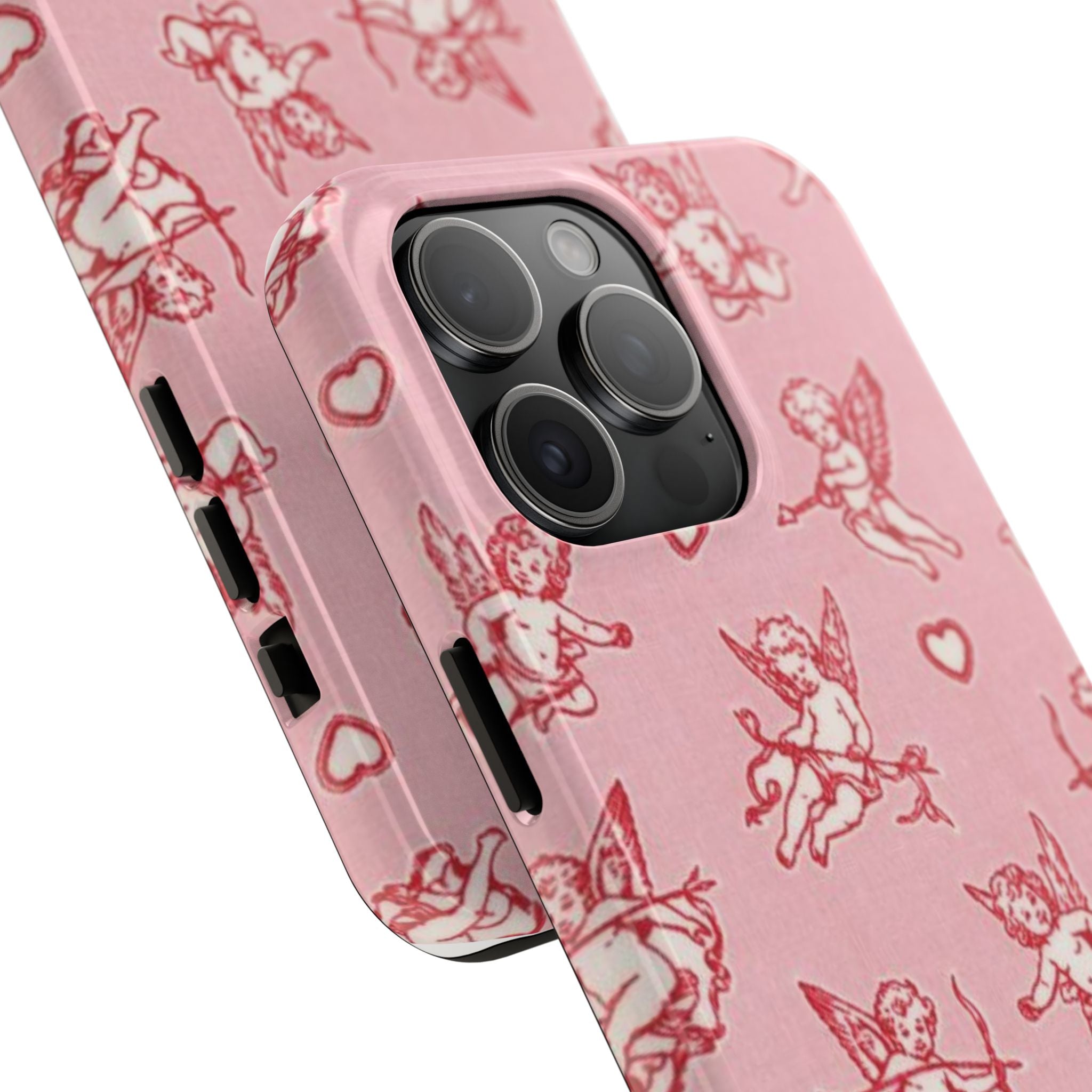 Pink Cupid Pattern Tough Phone Case – Valentine’s Day Protective Case