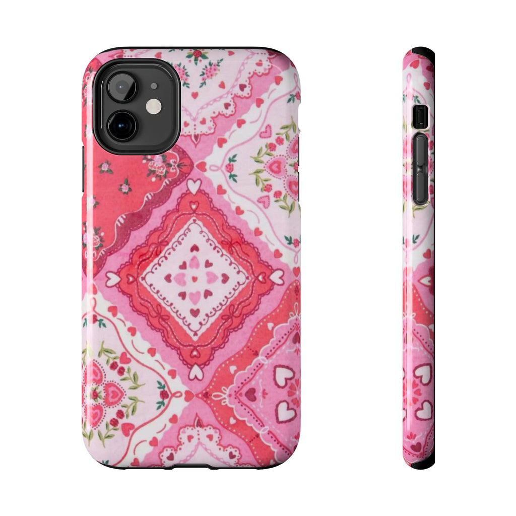 Pink Bandana Heart Tough Phone Case