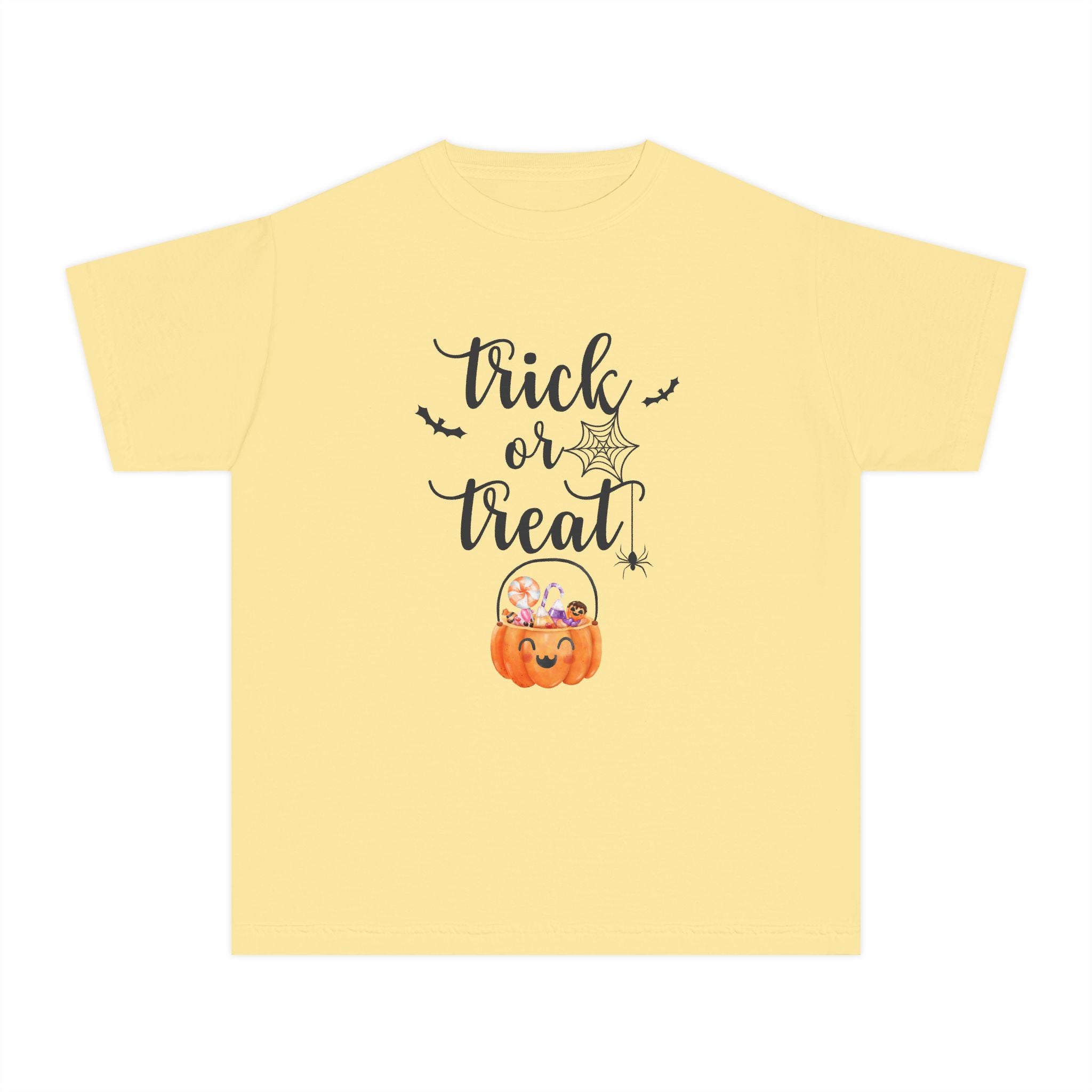 Trick or Treat Youth Tee - Halloween Shirt, Kids Halloween Tee