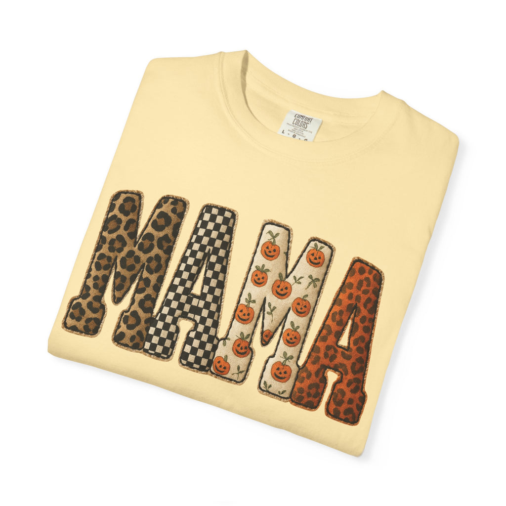 Mama Floral Garment-Dyed T-Shirt, Cute Gift for Moms, Casual Wear, Mother's Day, Family Celebrations, Everyday Comfort