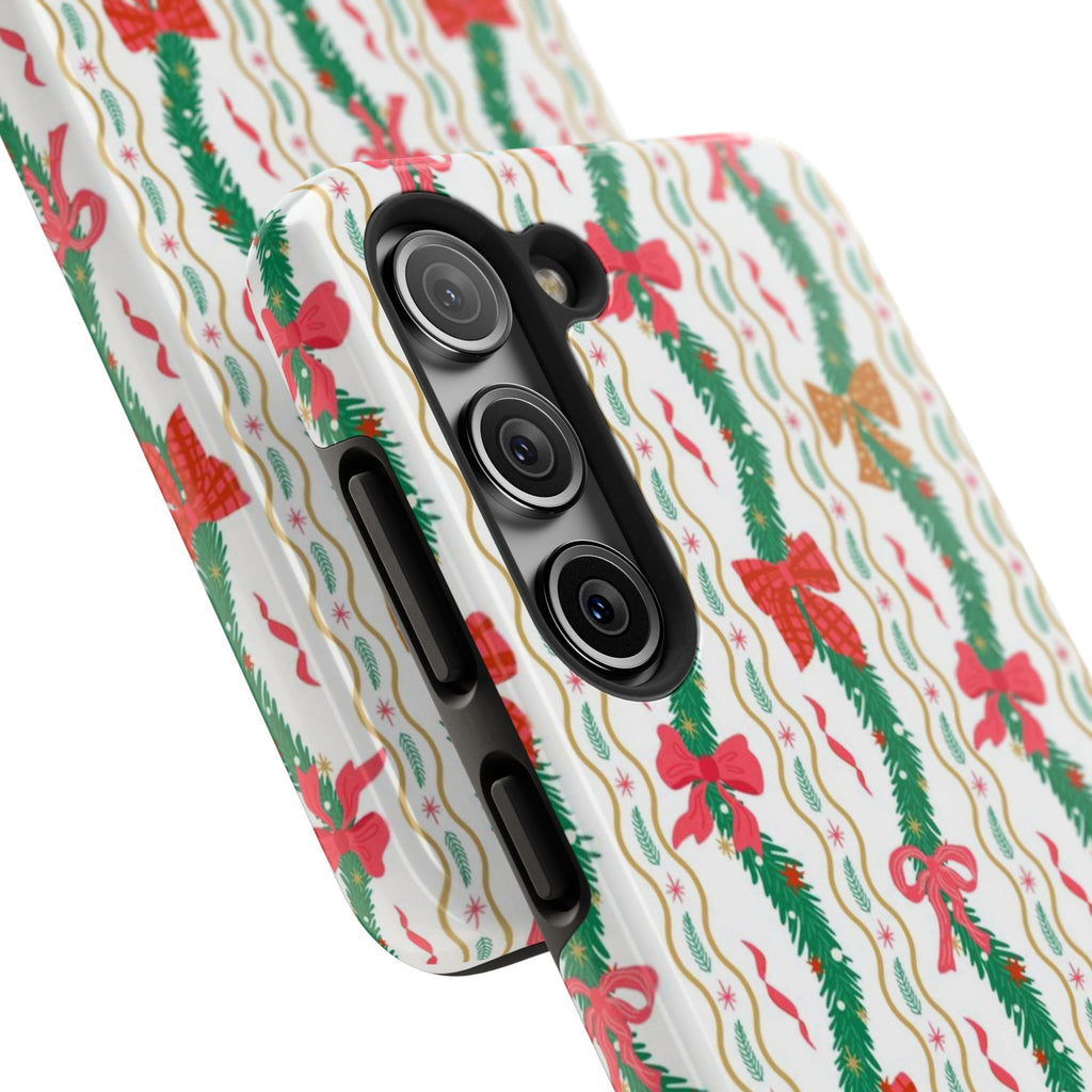 Festive Holiday Phone Cases with Cheerful Bows