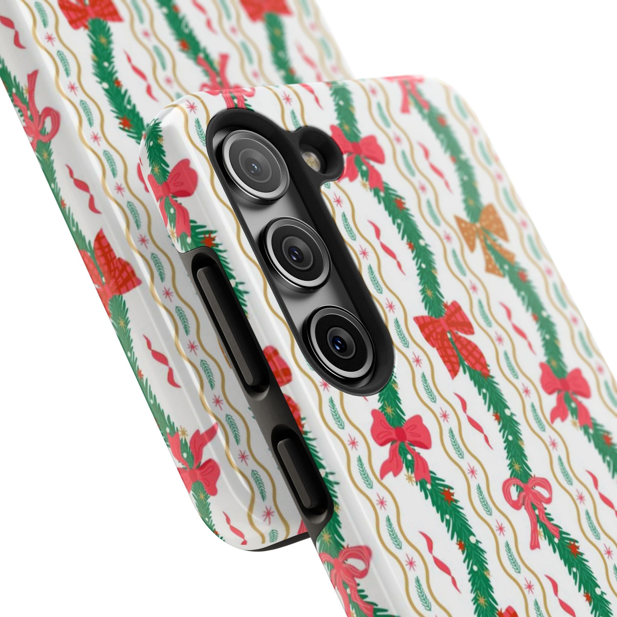 Festive Holiday Phone Cases with Cheerful Bows