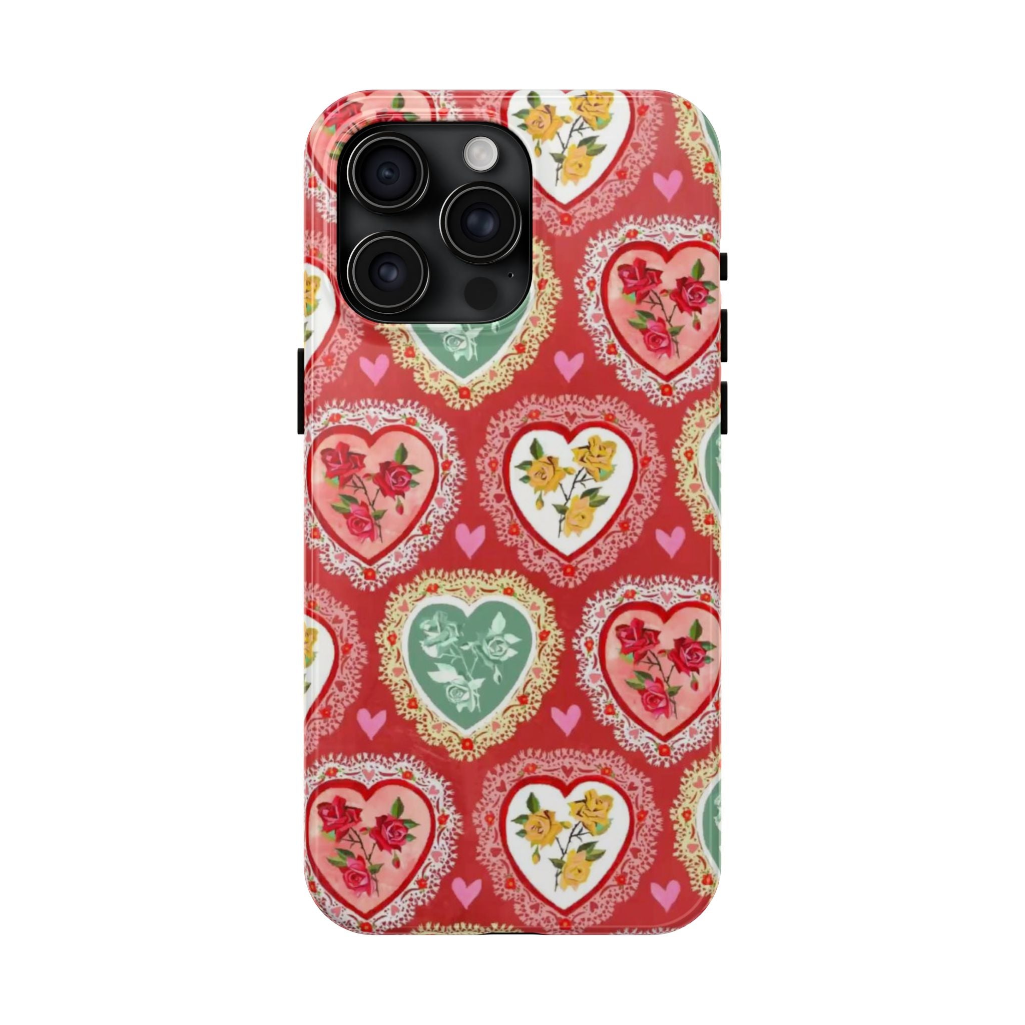Vintage Floral Heart Tough Phone Case