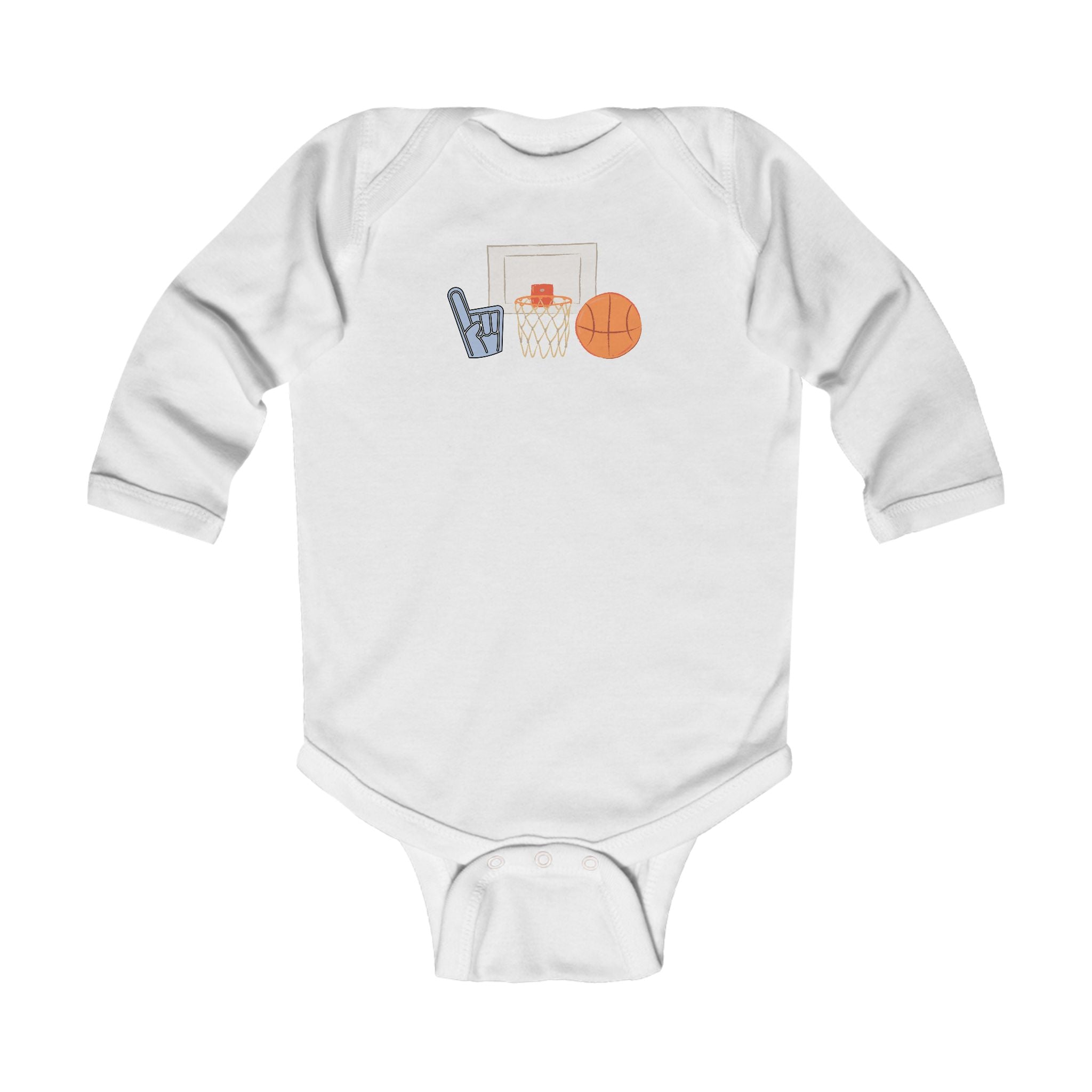 Basketball Fan Infant Bodysuit - Cute Long Sleeve Baby Outfit for Little Sports Lovers