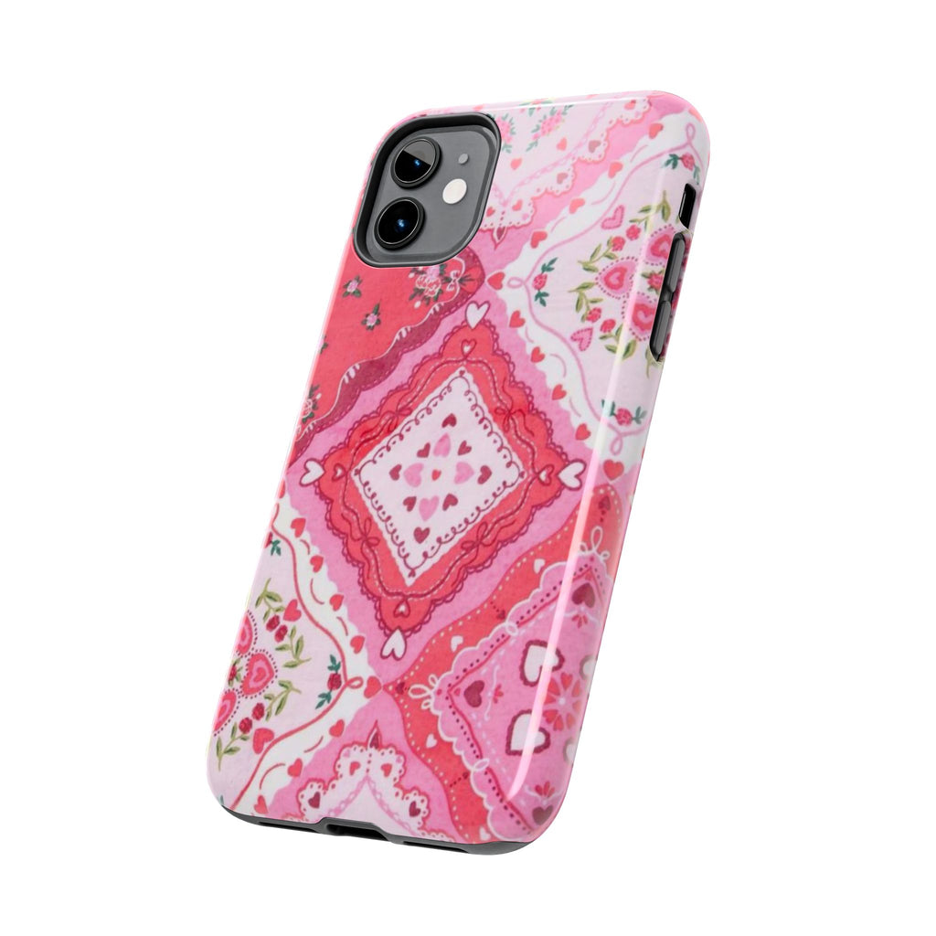 Pink Bandana Heart Tough Phone Case