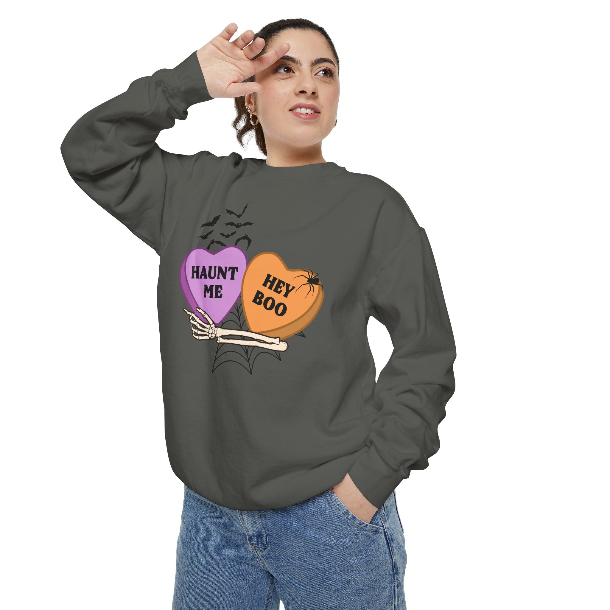 Comfort Color Halloween Candy Heart Crewneck