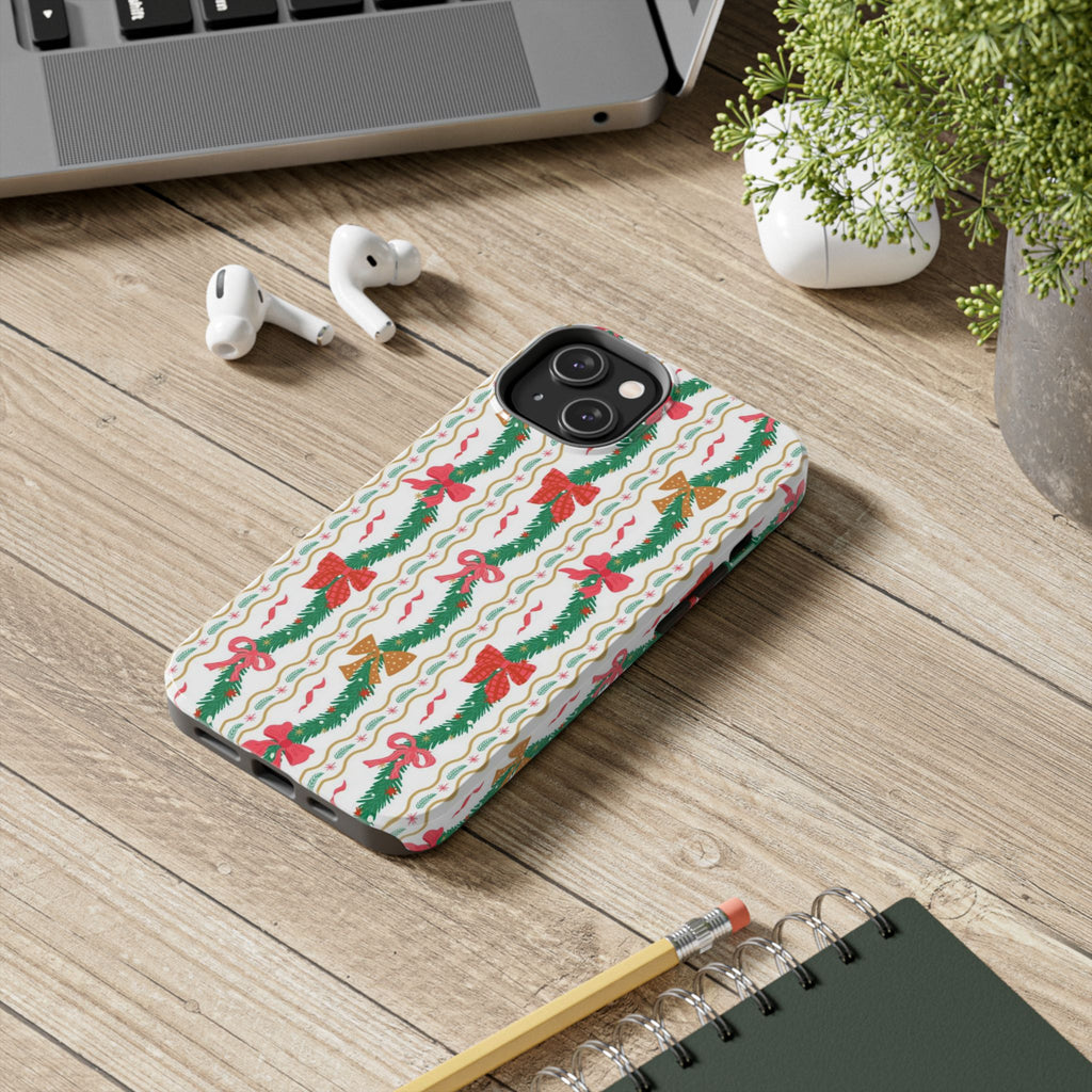 Festive Holiday Phone Cases with Cheerful Bows