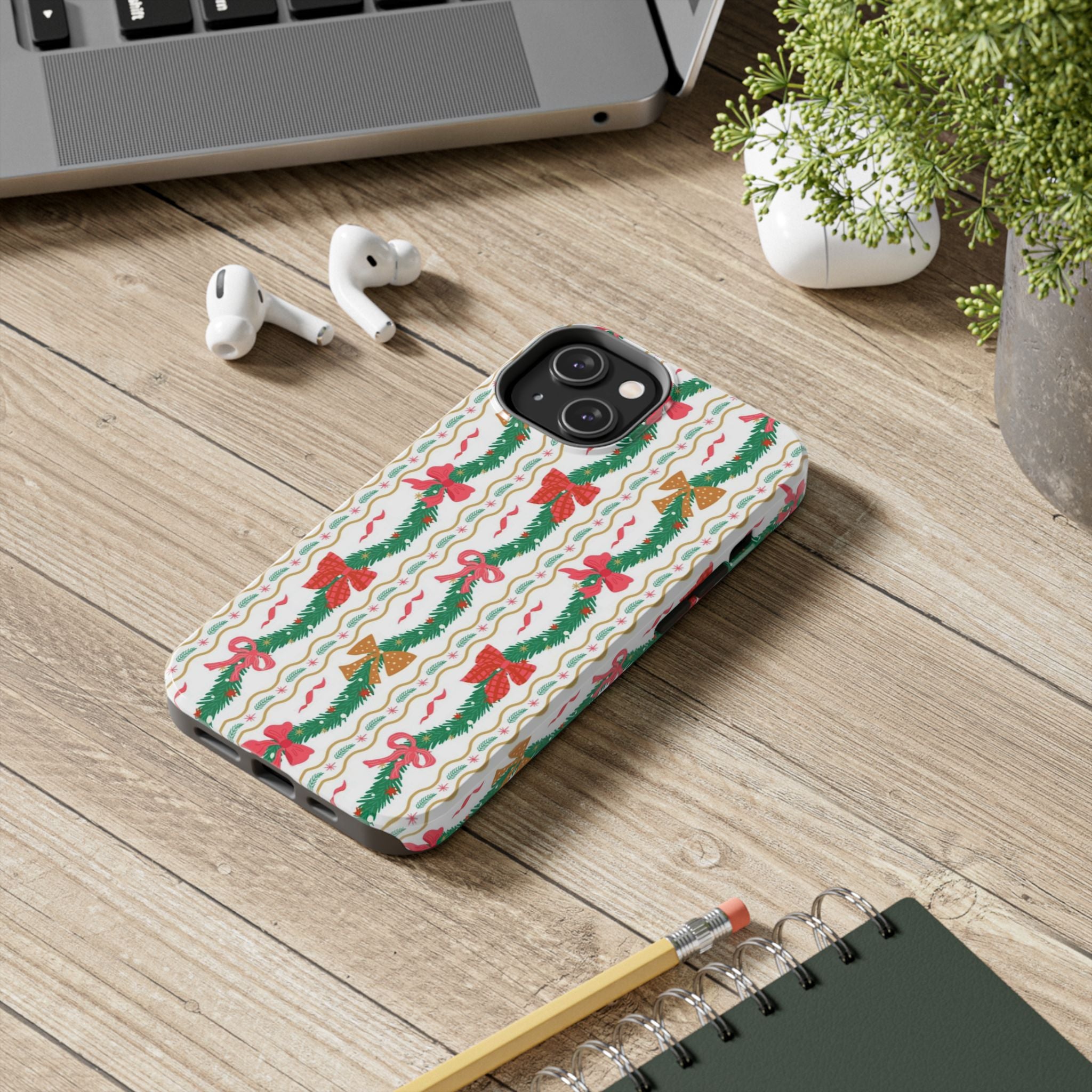 Festive Holiday Phone Cases with Cheerful Bows