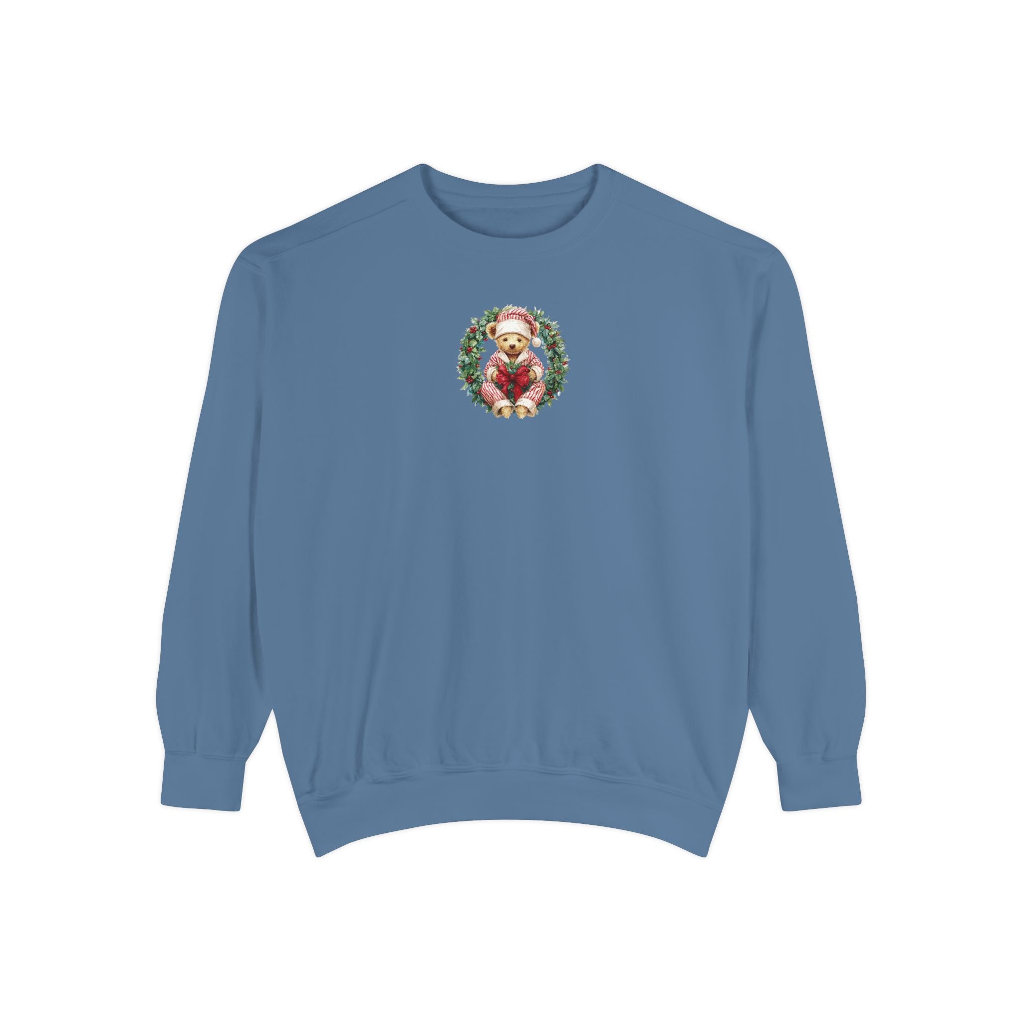 Comfort Color Christmas Teddy Wreath Sweatshirt