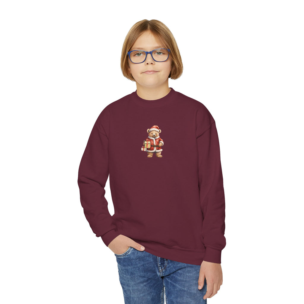 Youth Crewneck Sweatshirt — Cute Vintage Santa Kids Christmas Sweatshirt
