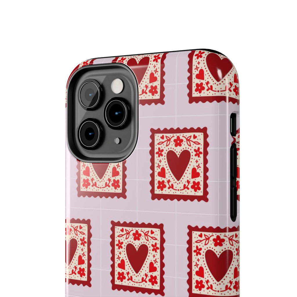 Red Heart Stamp Tough Phone Case