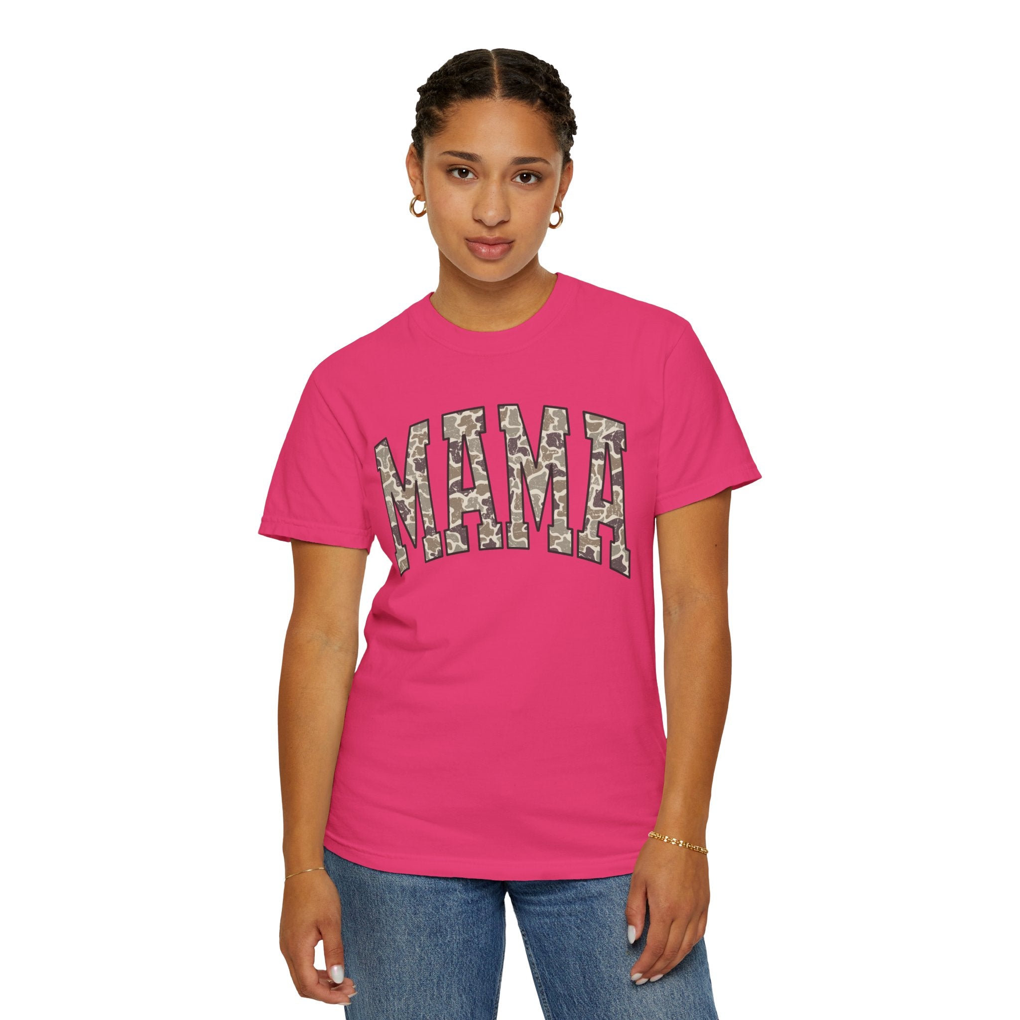 Camo Mama T-Shirt, Perfect Gift for Moms, Casual Everyday Wear, Summer Fashion, Great for Mother's Day