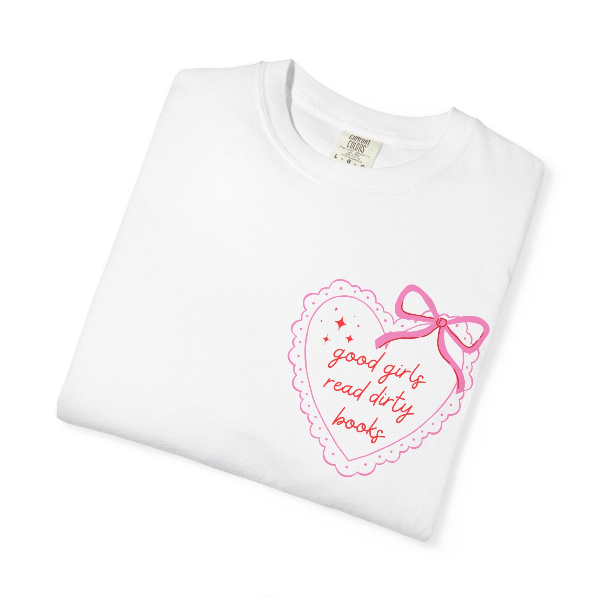 Cute Heart Book Girl Graphic T-Shirt