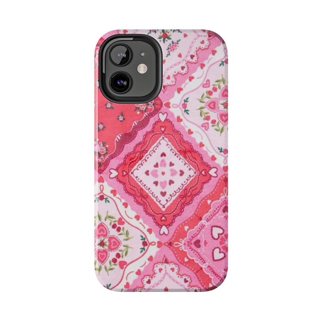 Pink Bandana Heart Tough Phone Case