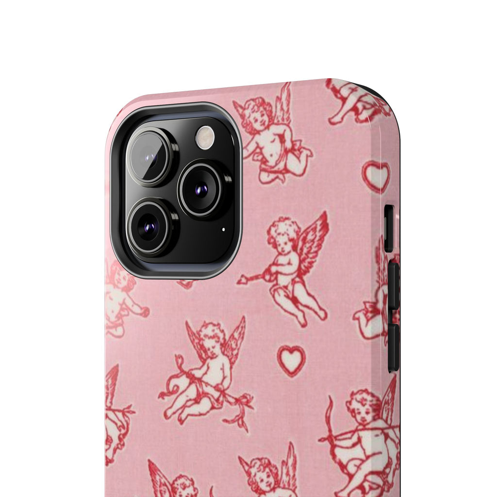 Pink Cupid Pattern Tough Phone Case – Valentine’s Day Protective Case