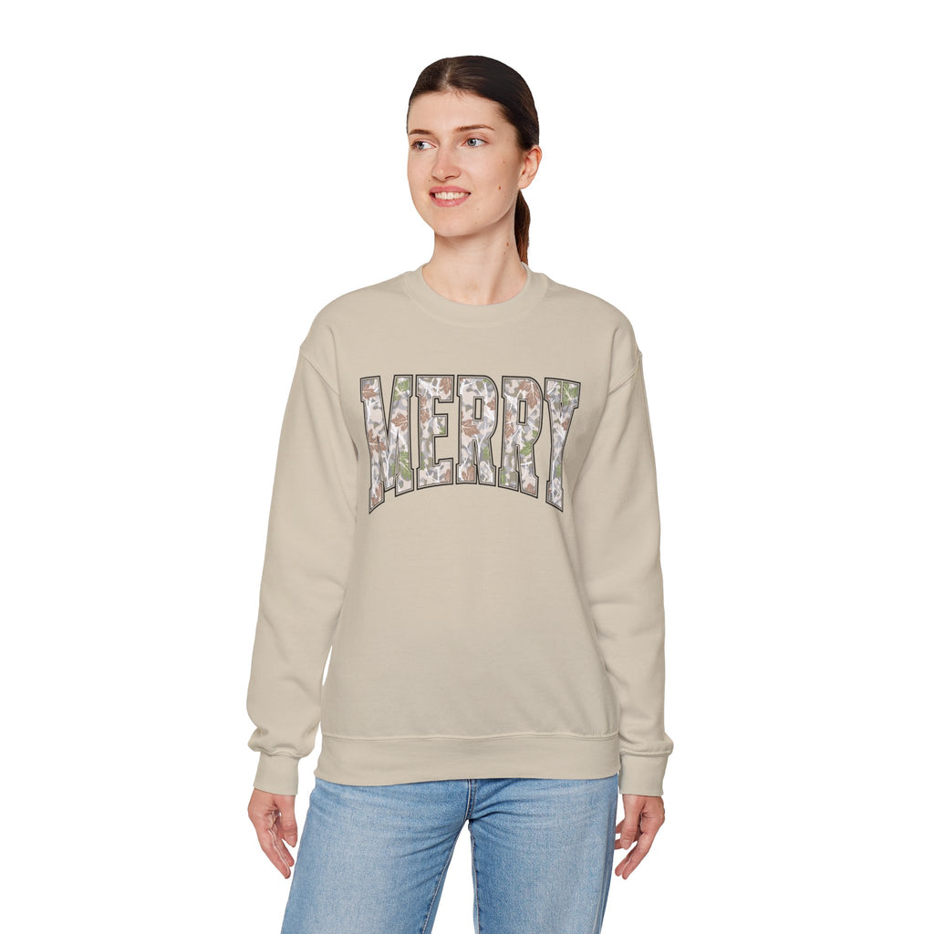 Merry Floral Crewneck Sweatshirt for the Holidays