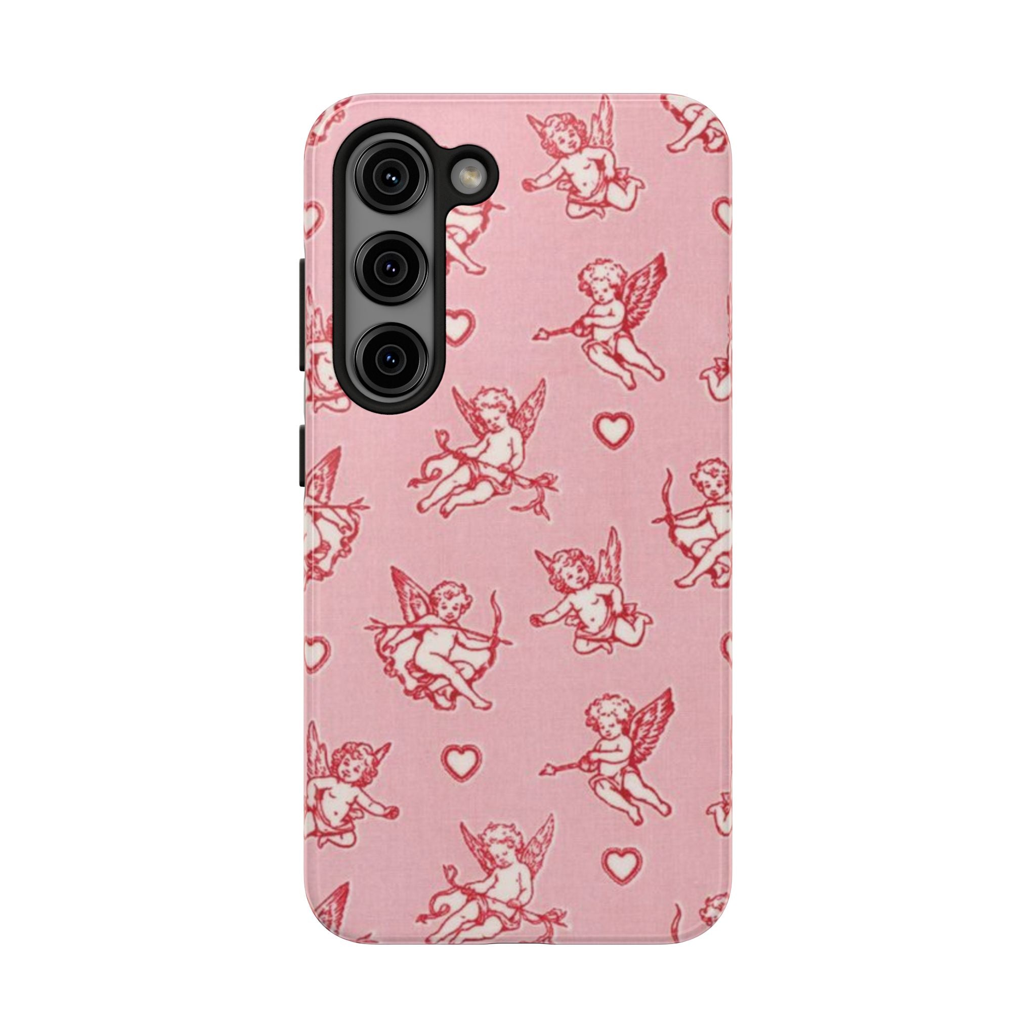 Pink Cupid Pattern Tough Phone Case – Valentine’s Day Protective Case