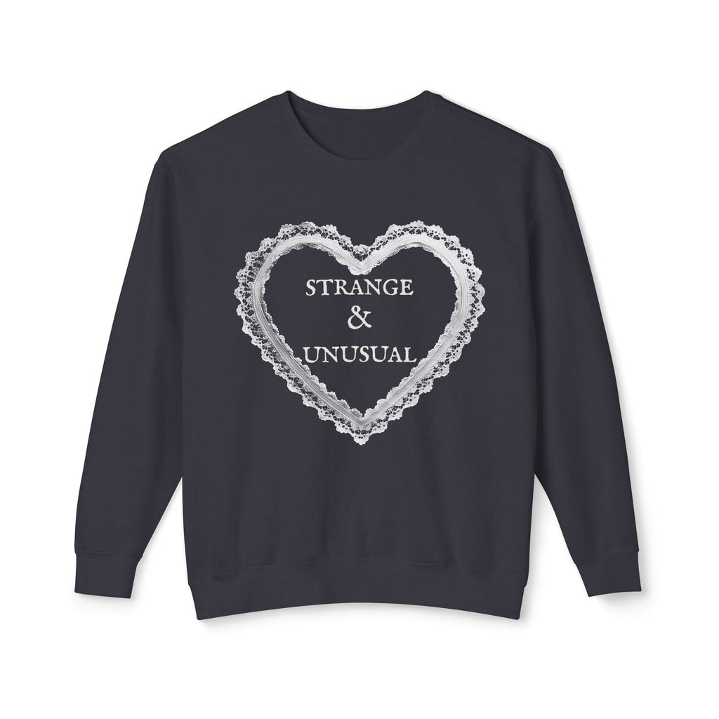 Strange & Unusual Crewneck Sweatshirt, Cozy Vintage Style, Perfect for Gift, Autumn Wear, Goth Aesthetic, Unisex Fashion