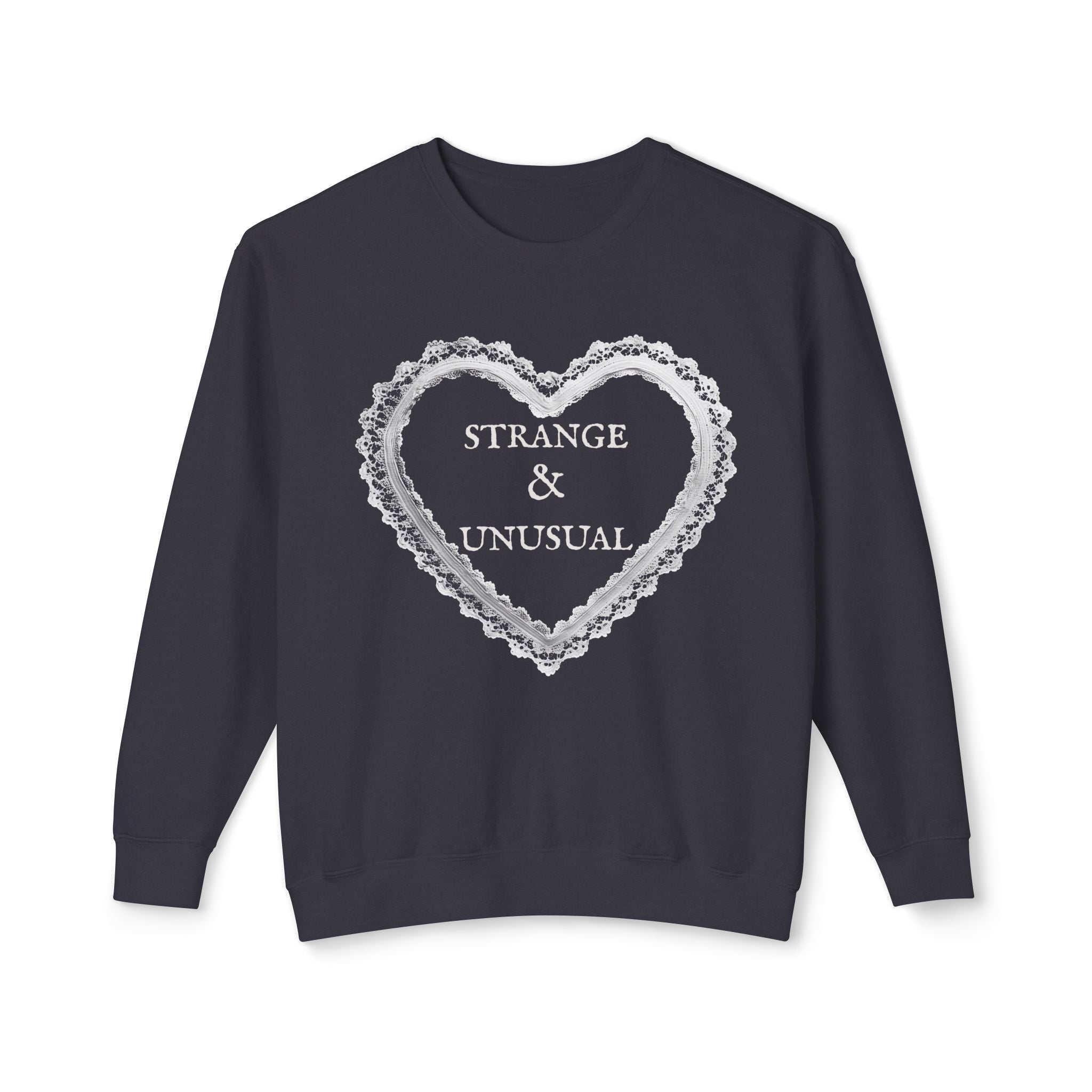 Strange & Unusual Crewneck Sweatshirt, Cozy Vintage Style, Perfect for Gift, Autumn Wear, Goth Aesthetic, Unisex Fashion