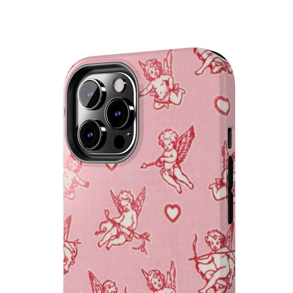 Pink Cupid Pattern Tough Phone Case – Valentine’s Day Protective Case