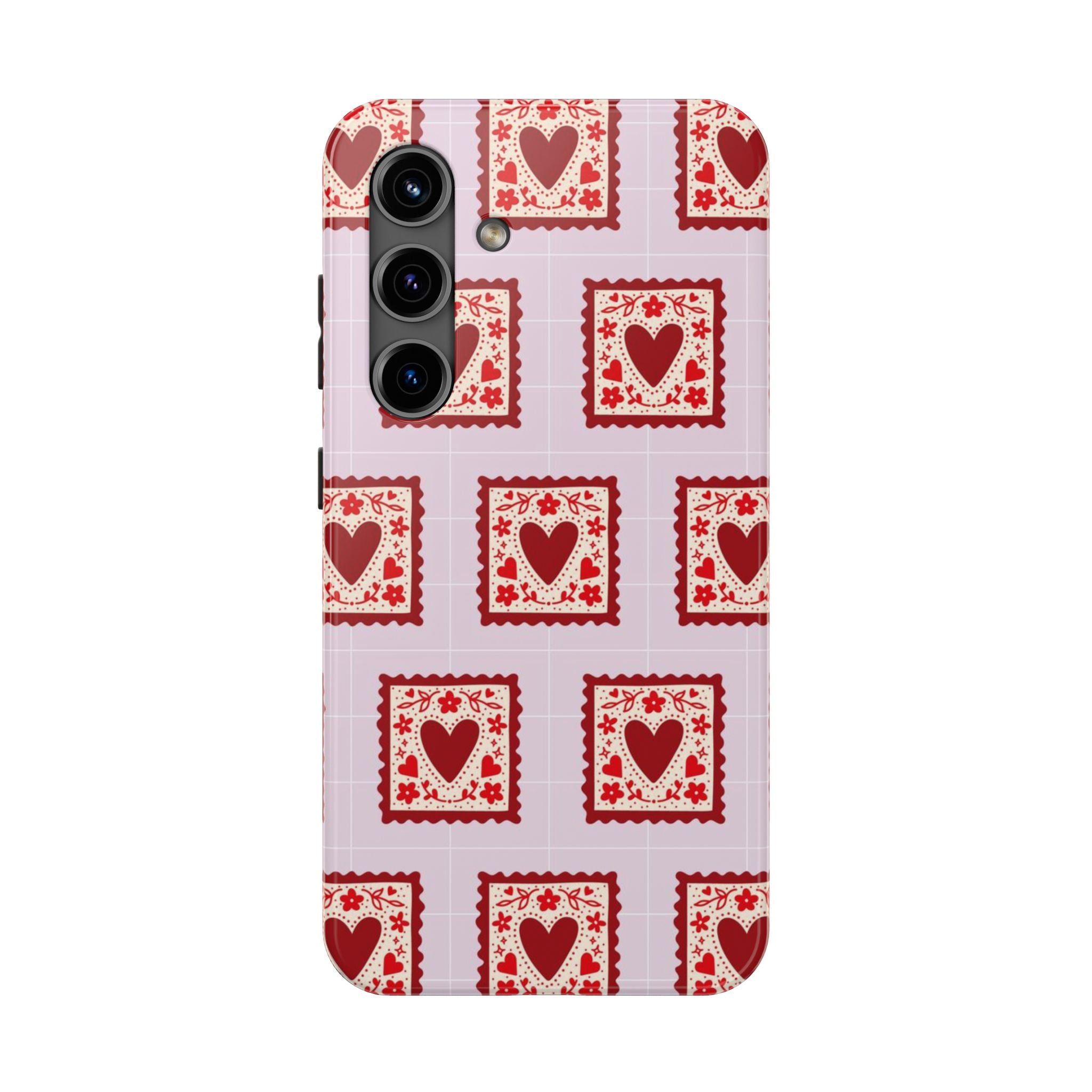 Red Heart Stamp Tough Phone Case