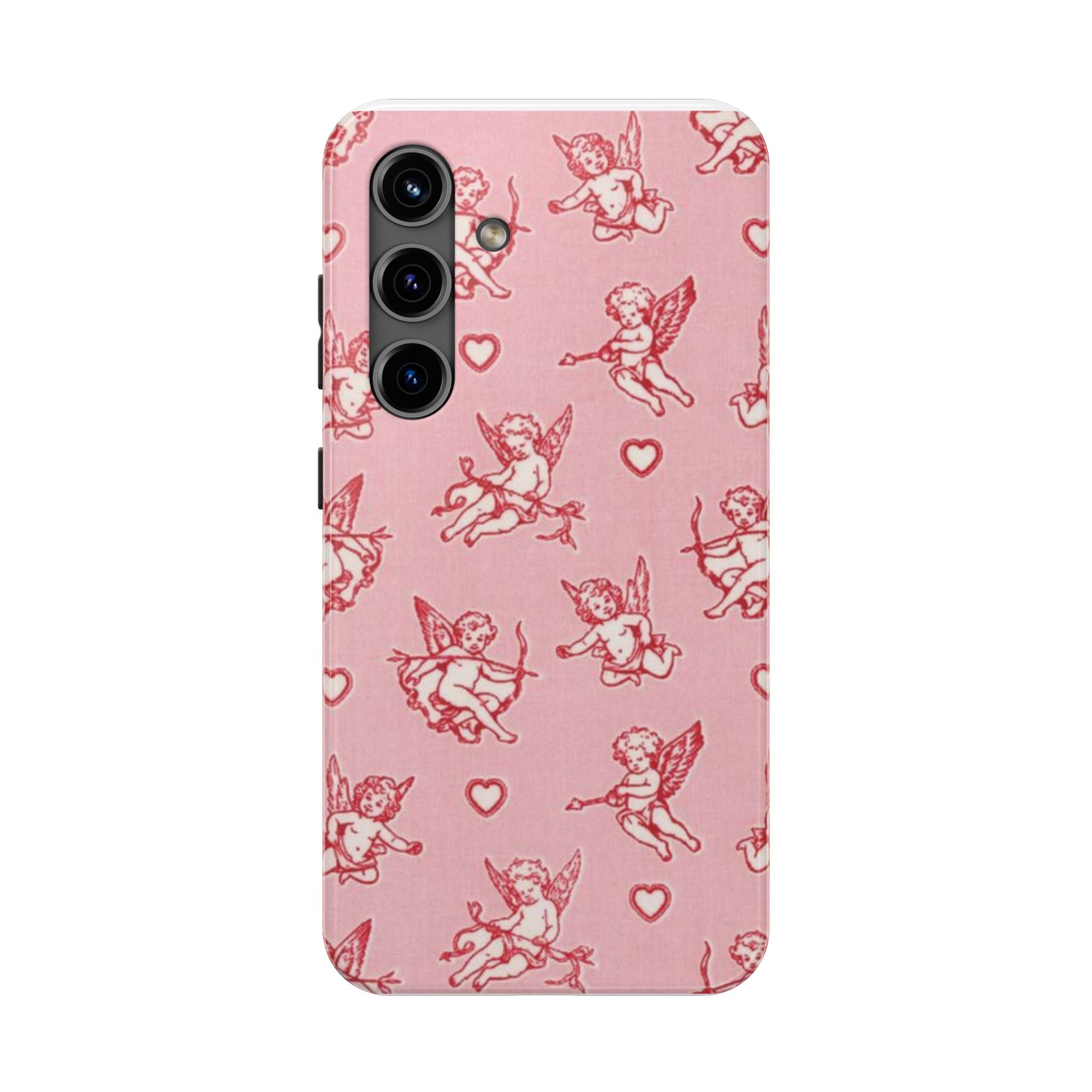 Pink Cupid Pattern Tough Phone Case – Valentine’s Day Protective Case