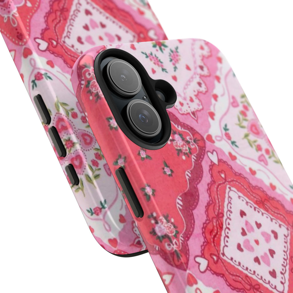 Pink Bandana Heart Tough Phone Case