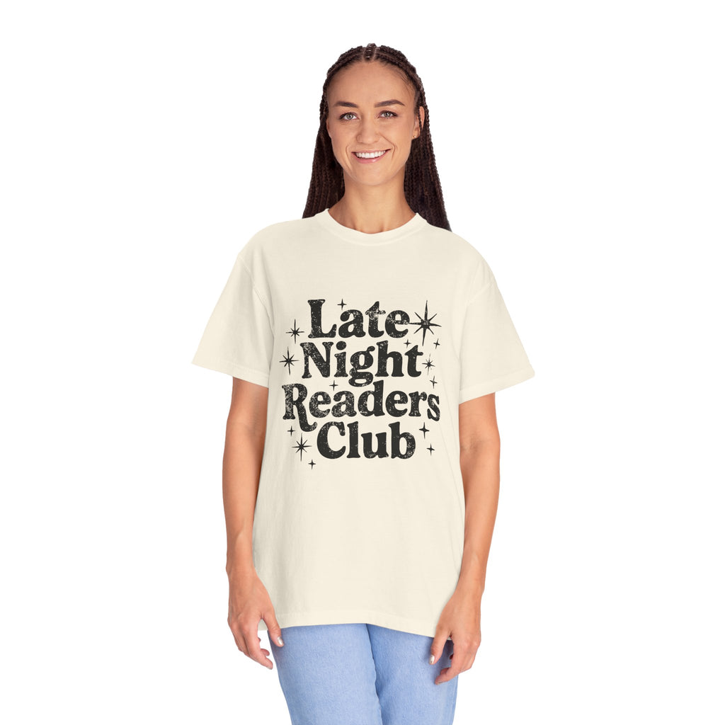 Late Night Readers Club Unisex T-Shirt | Cozy Book Lover's Tee for Night Owls, Perfect Gift for Readers & Bookworms