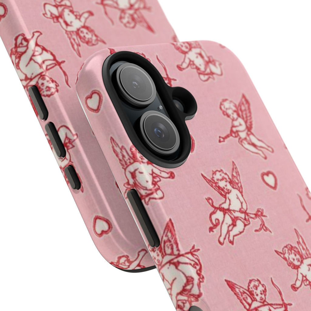 Pink Cupid Pattern Tough Phone Case – Valentine’s Day Protective Case