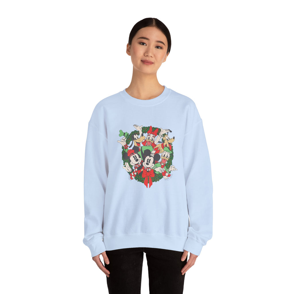 Holiday Crewneck Sweatshirt — Mickey & Friends Christmas Wreath