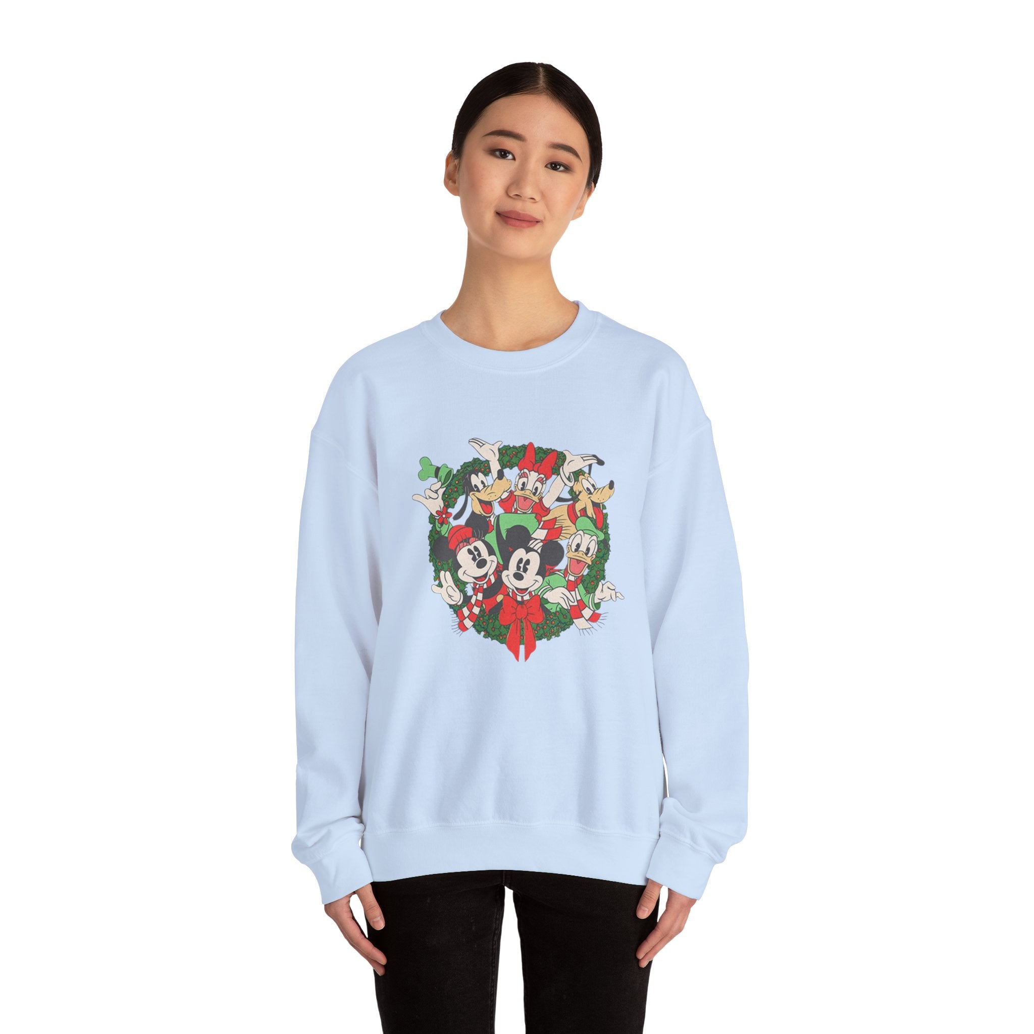 Holiday Crewneck Sweatshirt — Mickey & Friends Christmas Wreath