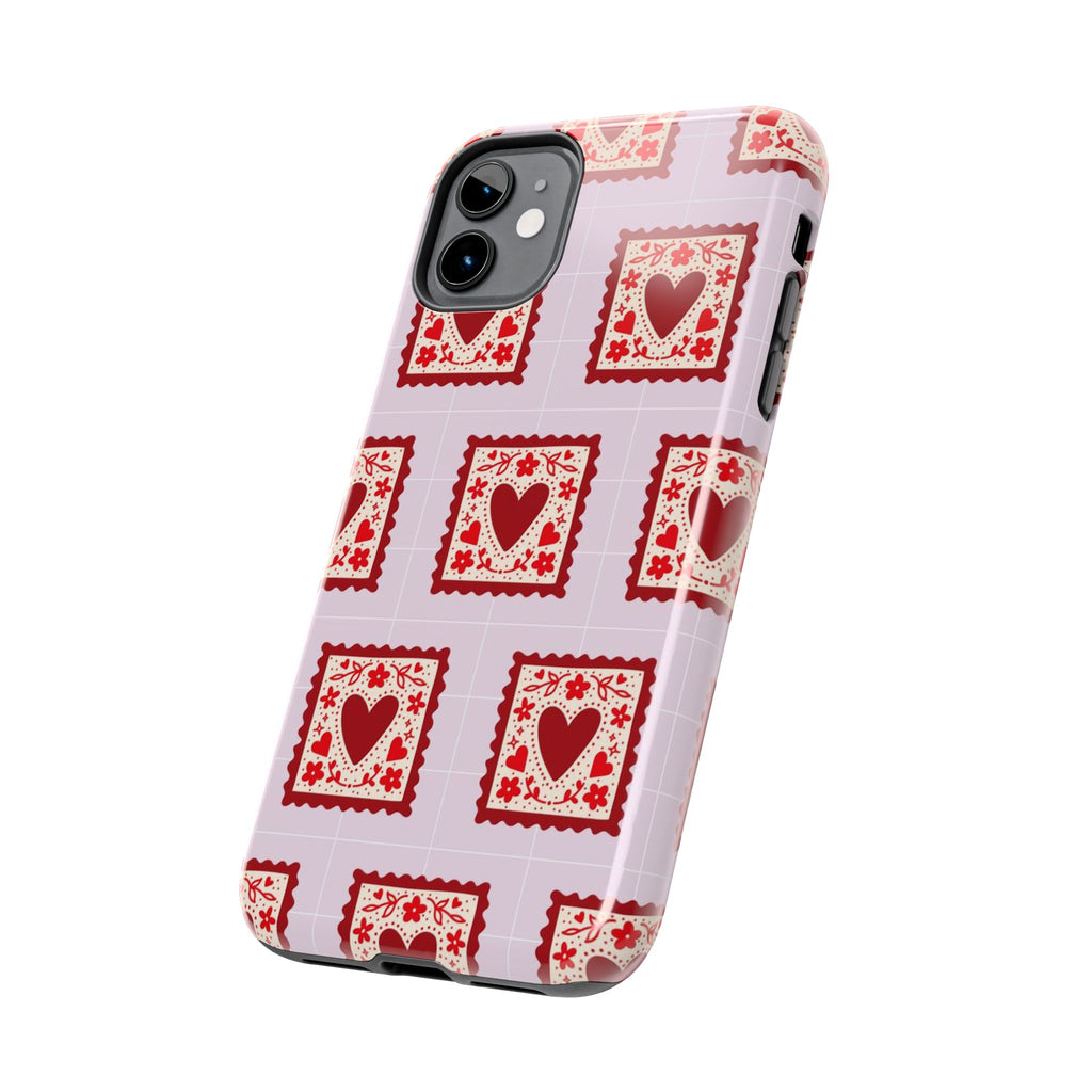 Red Heart Stamp Tough Phone Case