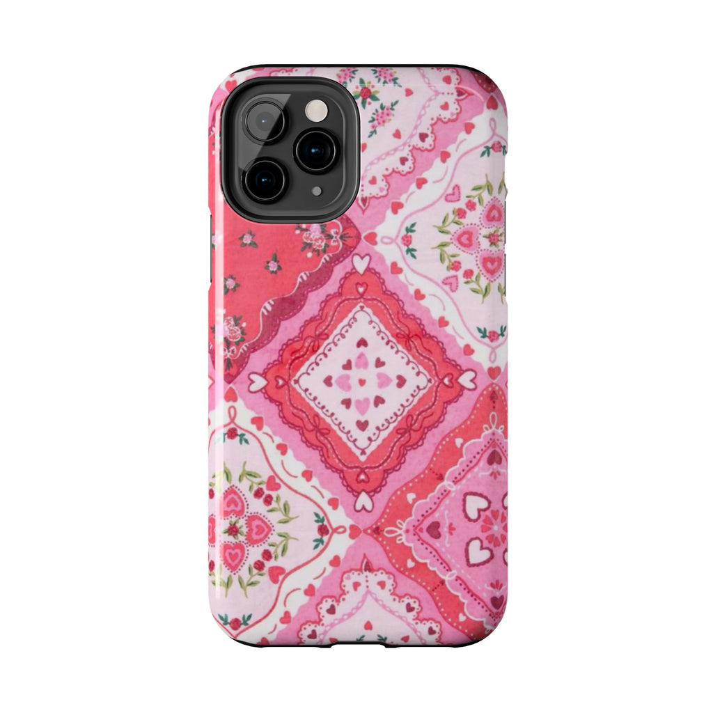 Pink Bandana Heart Tough Phone Case