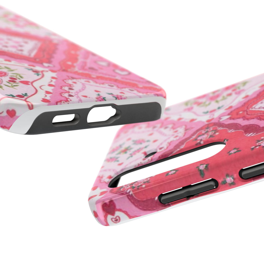Pink Bandana Heart Tough Phone Case