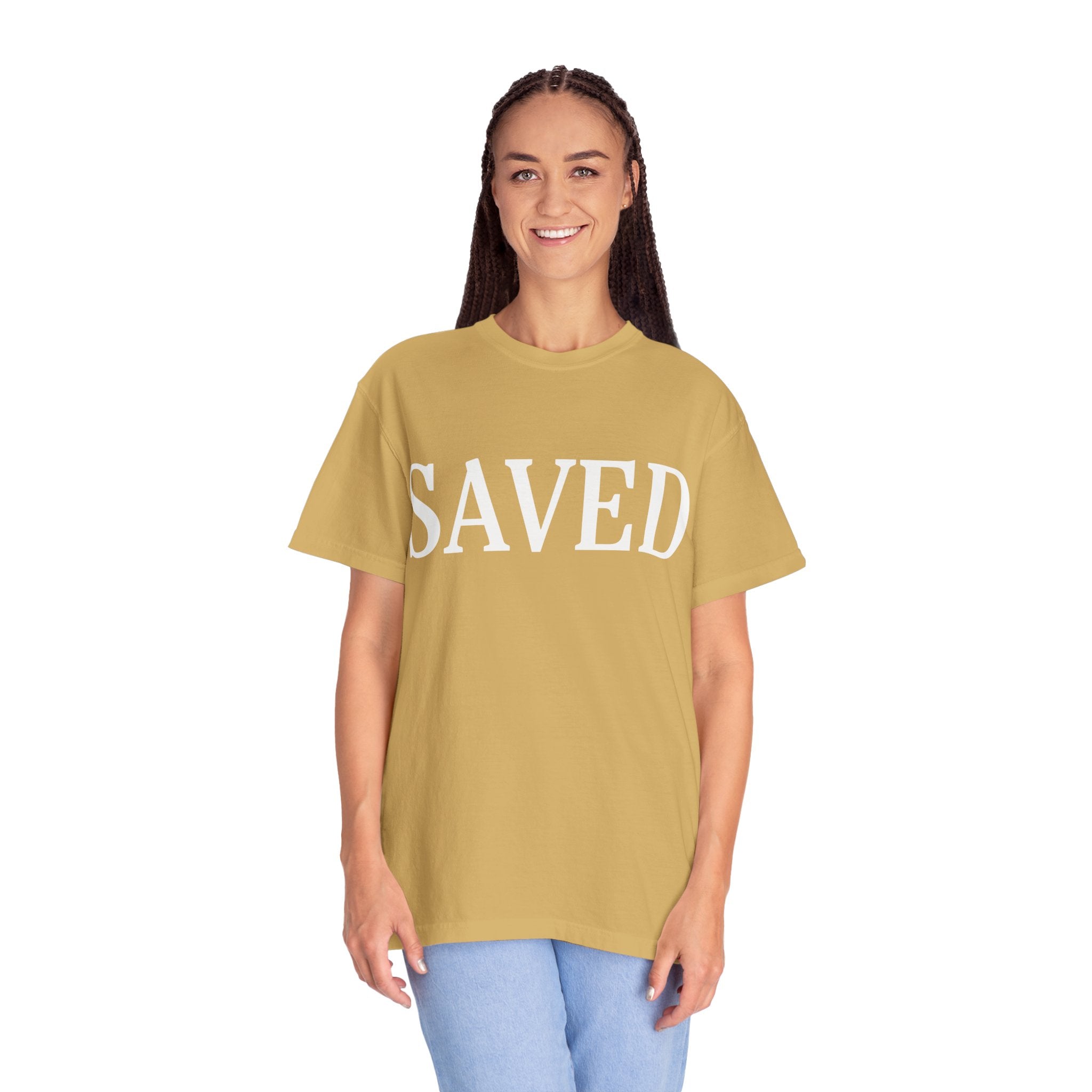 Saved Unisex Garment-Dyed T-Shirt, Inspirational Tee, Faith Shirt