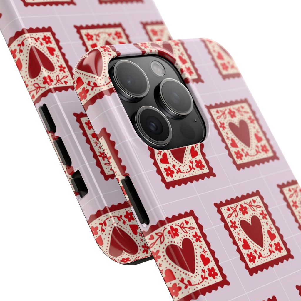 Red Heart Stamp Tough Phone Case