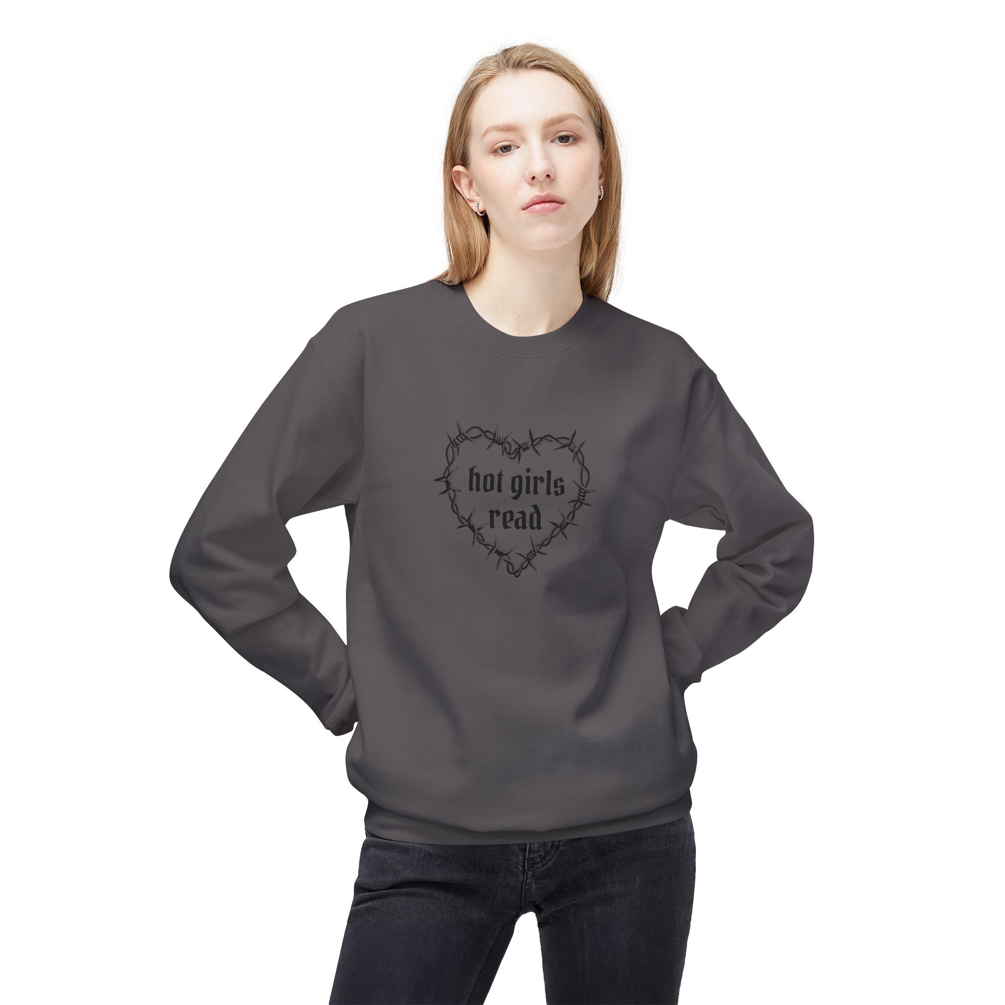 Hot Girls Read Crewneck Sweatshirt