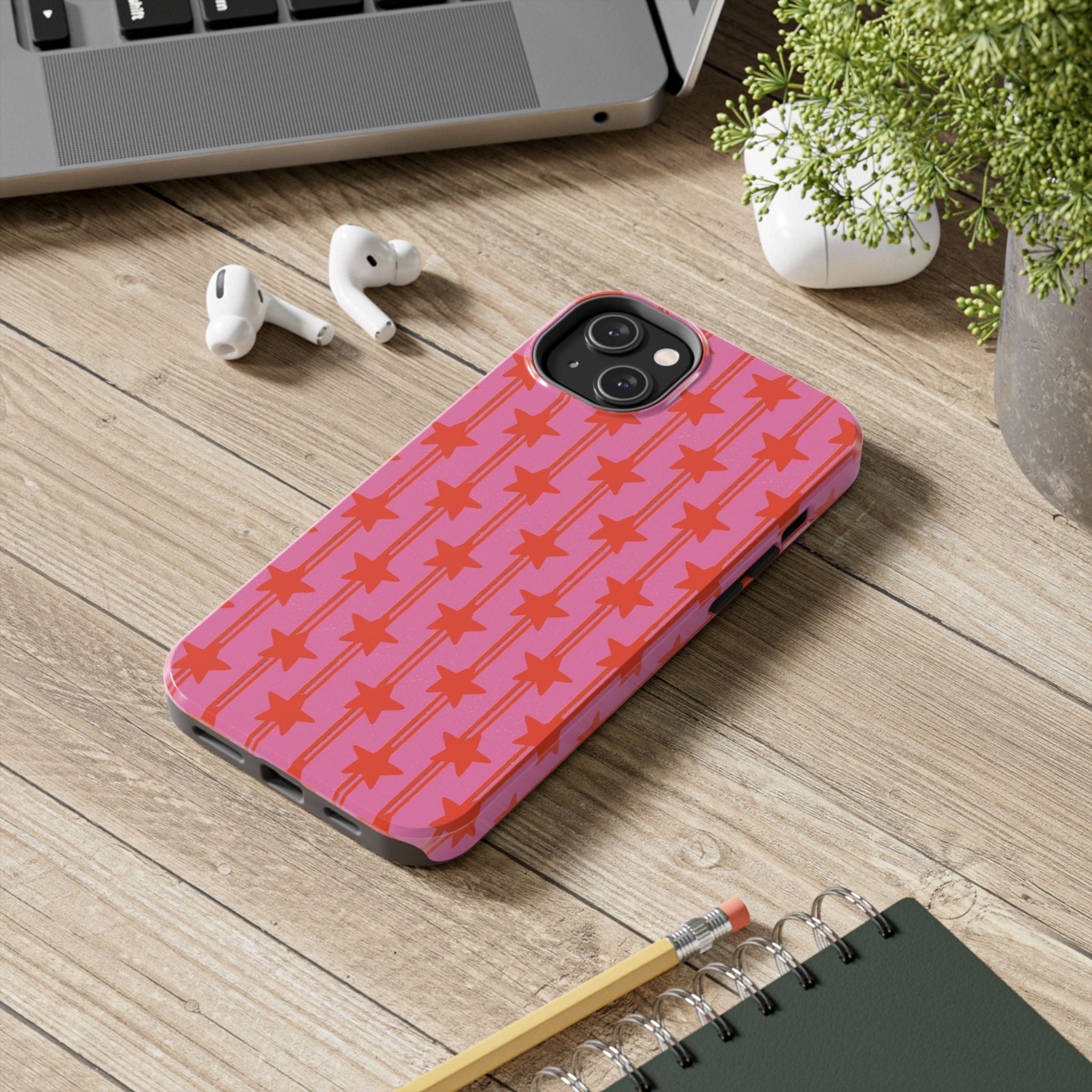 Pink Star Stripe Tough Phone Case
