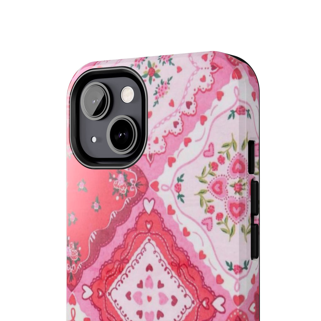 Pink Bandana Heart Tough Phone Case