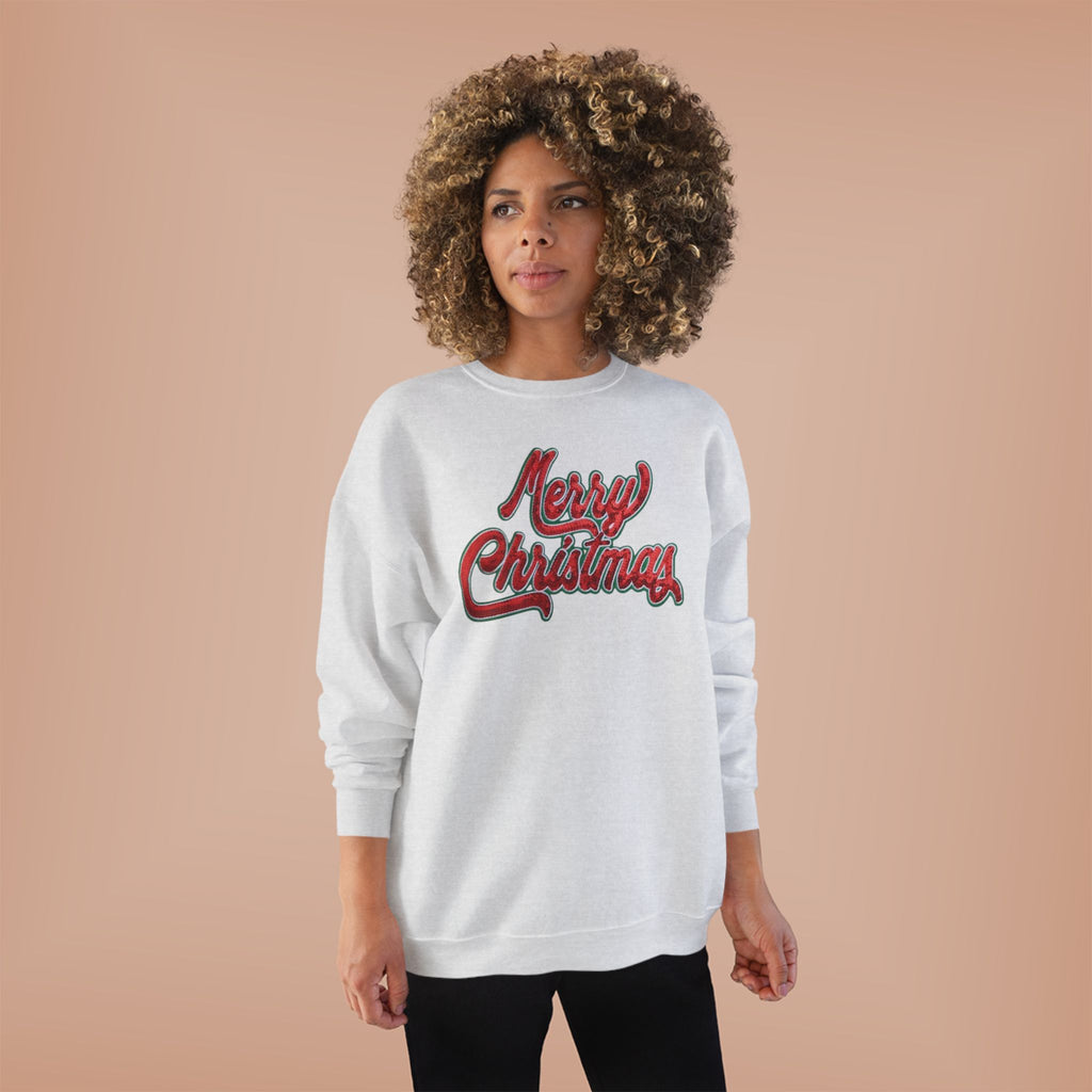 Merry Christmas Crewneck Sweatshirt — Retro Sequin Holiday Sweater