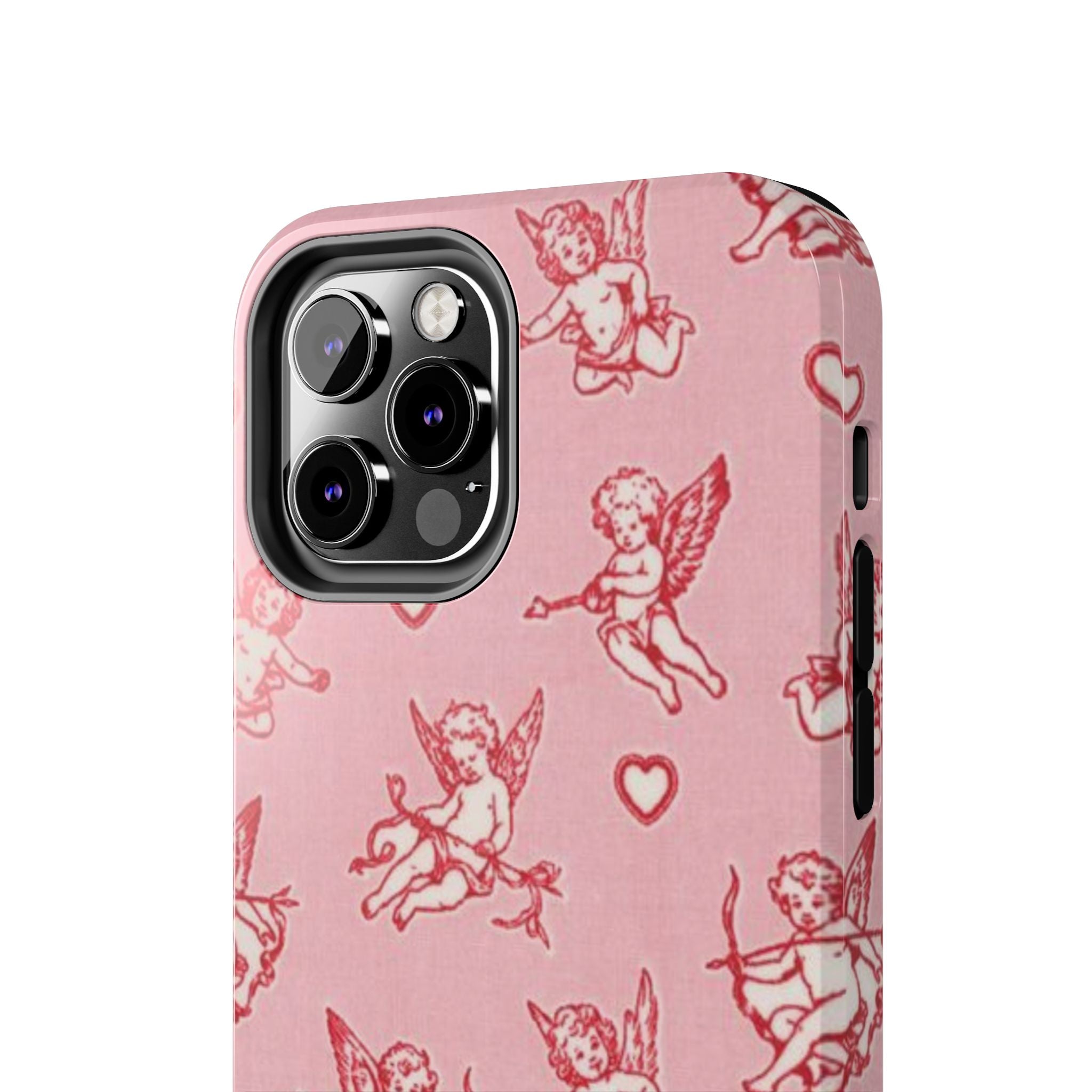 Pink Cupid Pattern Tough Phone Case – Valentine’s Day Protective Case